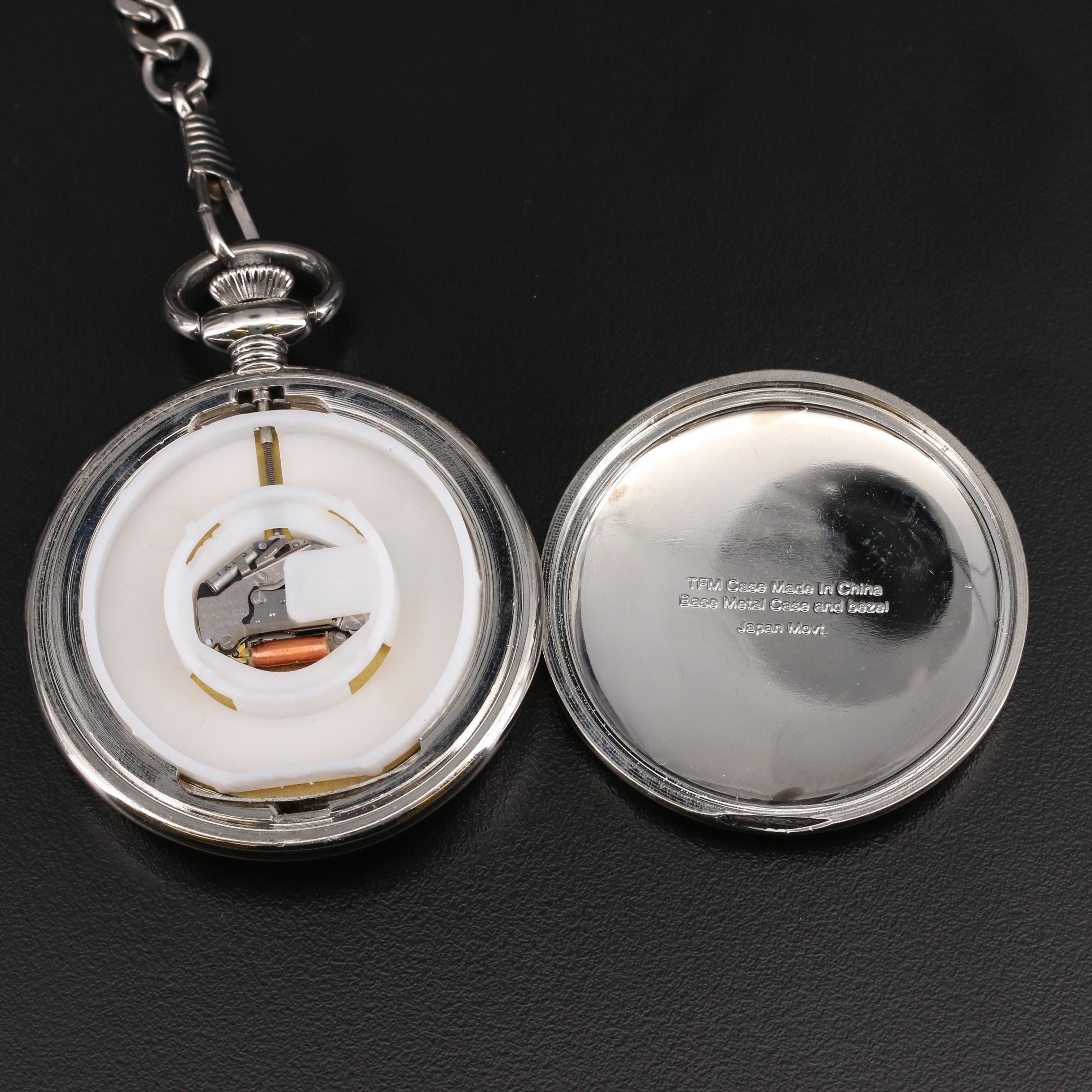 Franklin Mint Wolf Design Pocket Watch