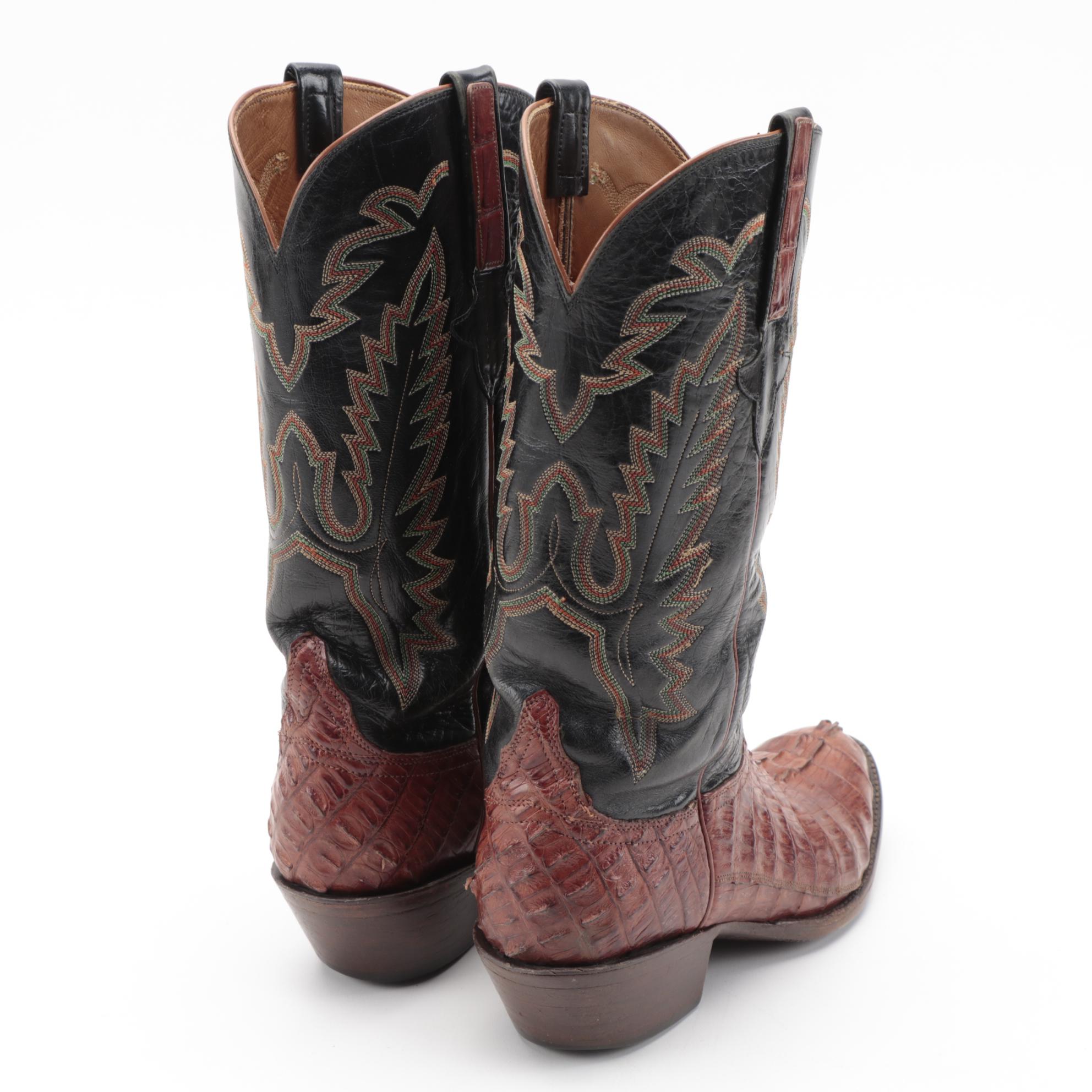 Men's Lucchese Classics L1209 Handmade Caiman Alligator Skin Boots