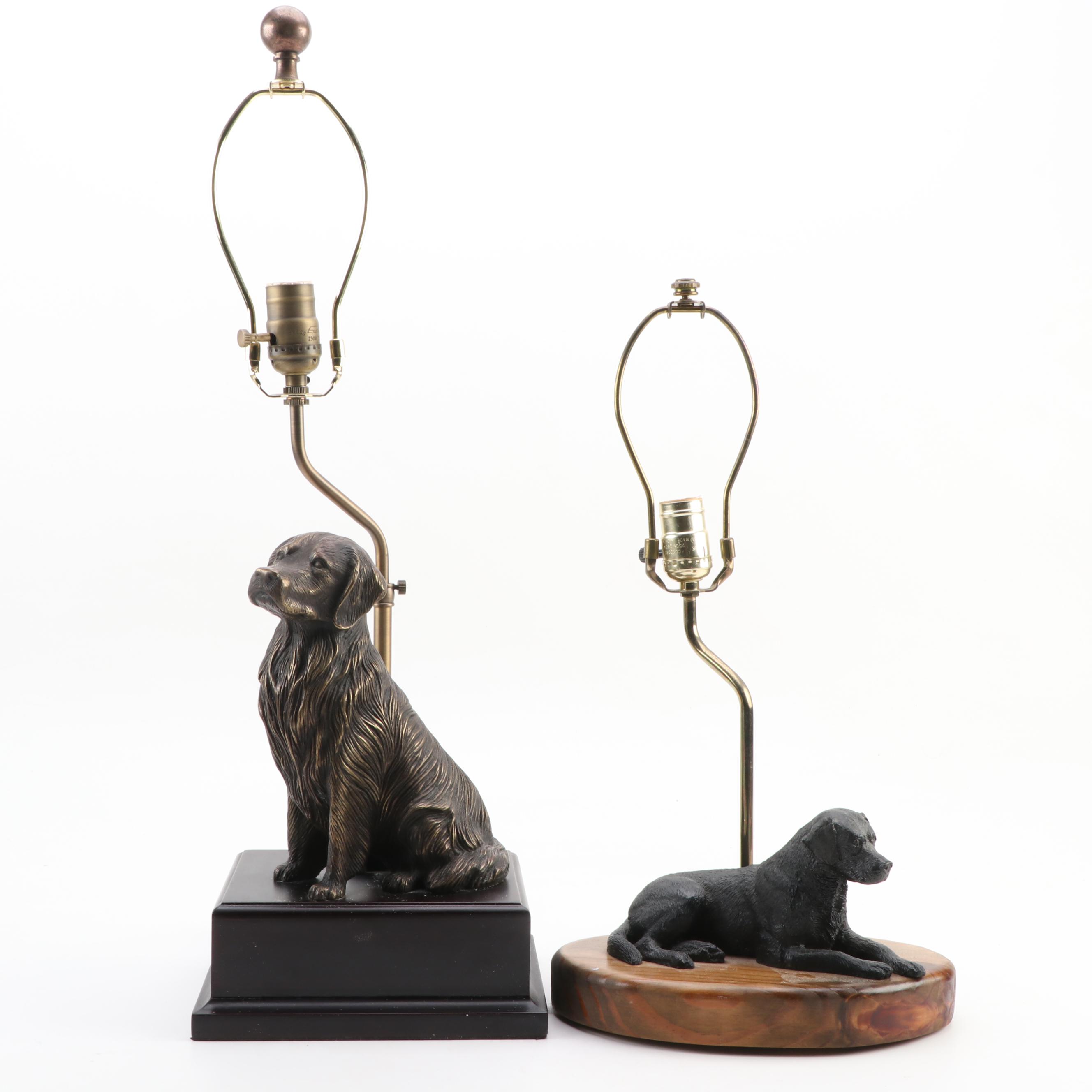 Golden Retriever and Labrador Retriever Accent Table Lamps