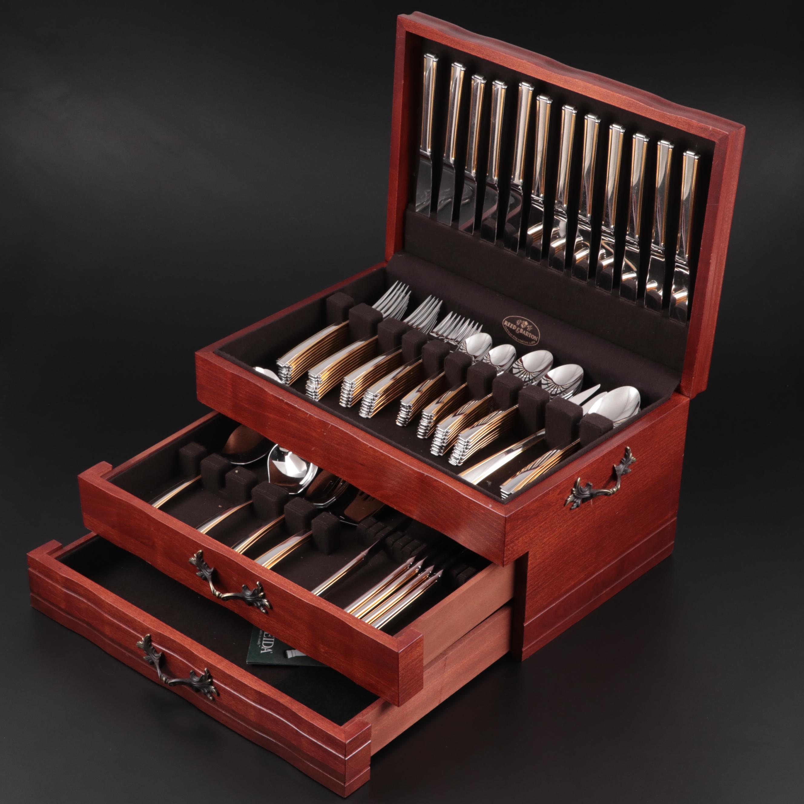 Oneida "Golden Etage" Stainless Flatware with Gold Accents, 1996–2001