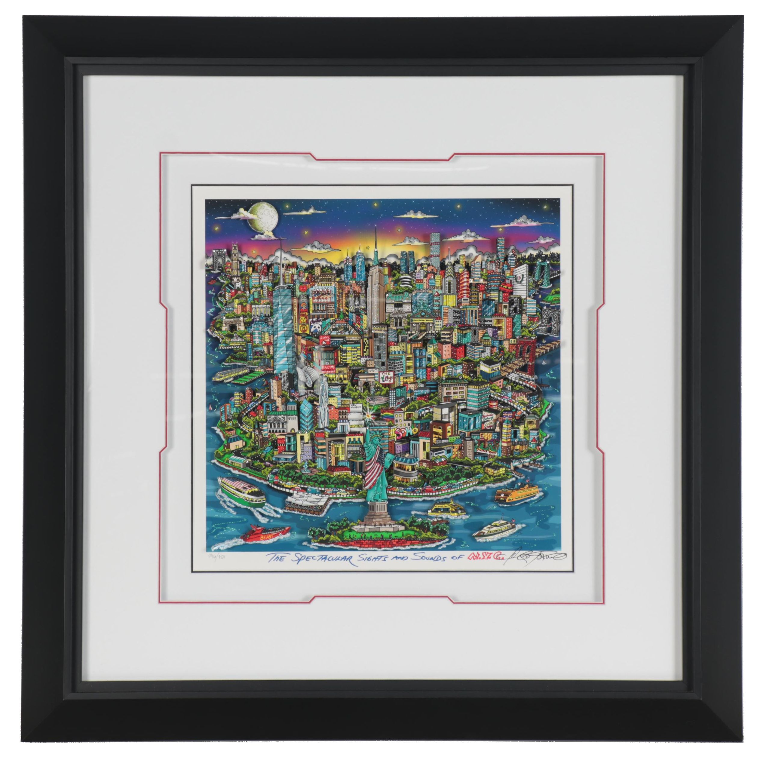 Charles Fazzino Mixed Media Collage "The Spectacular Sights and Sounds of NYC"