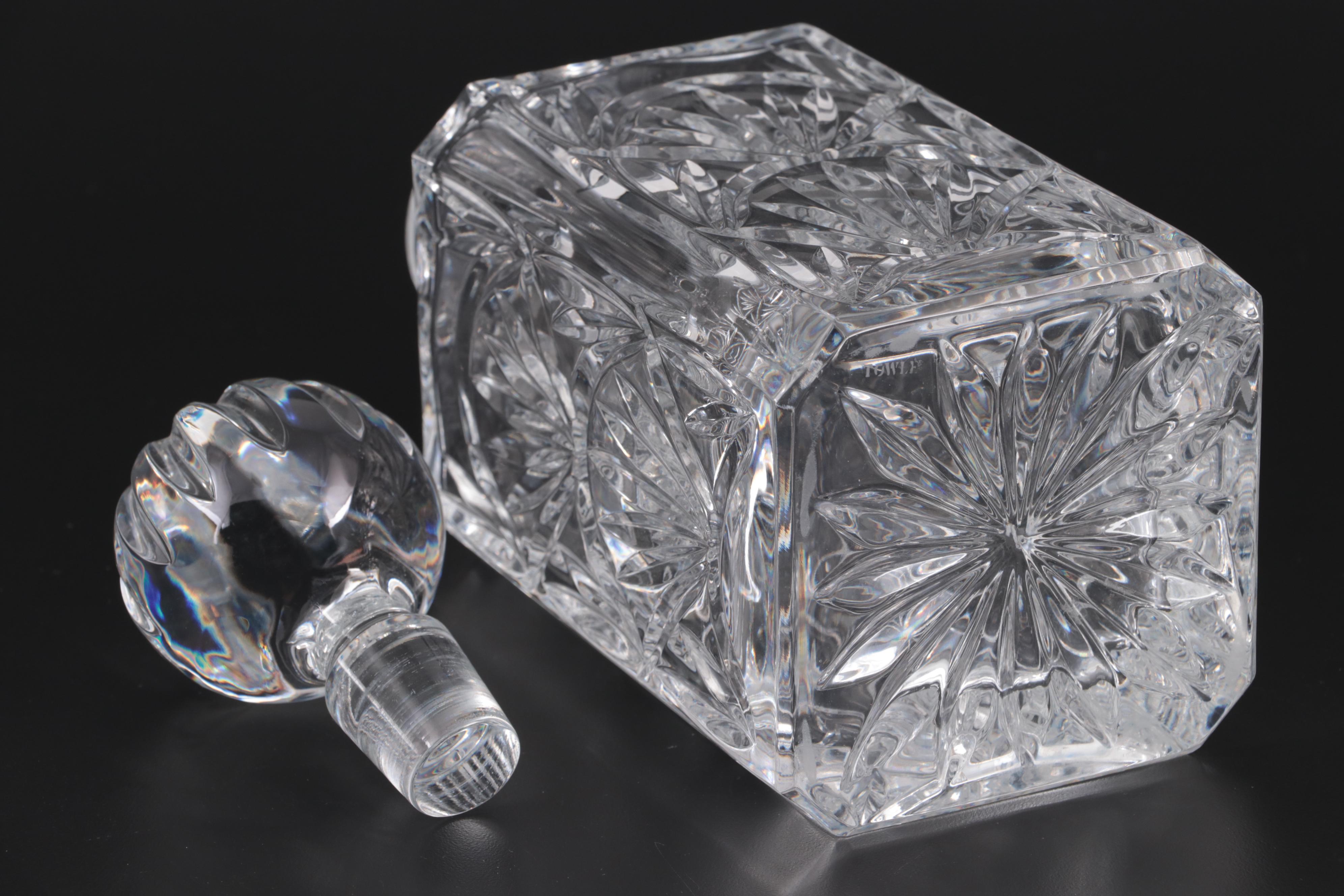 Ralph Lauren "Glen Plaid" Crystal Barware and Towle Crystal Decanter