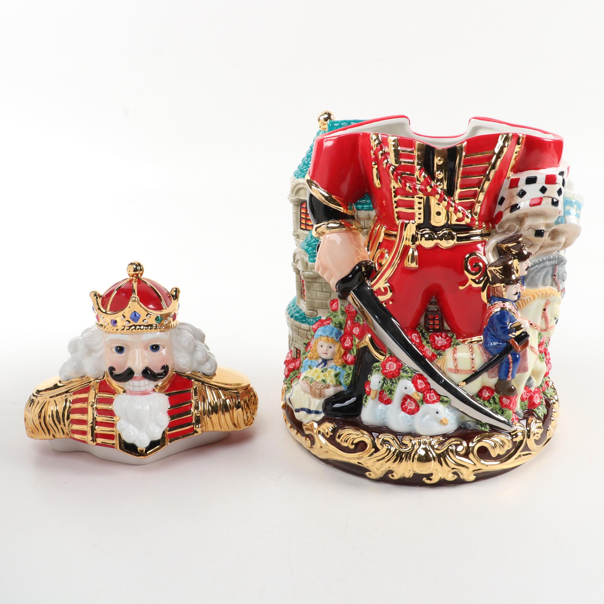 Christopher Radko "Nutcracker King" Ceramic Cookie Jar