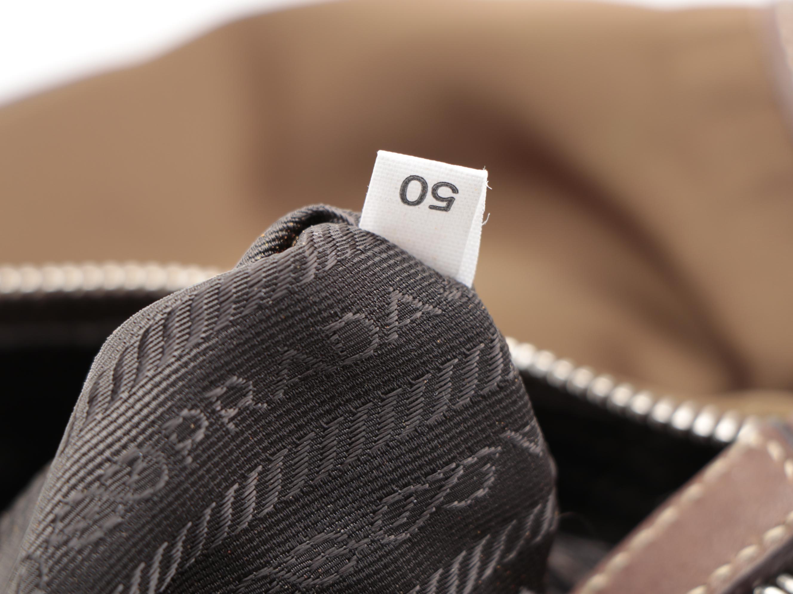 Prada Tessuto Nylon and Contrast Stitched Leather Shoulder Bag