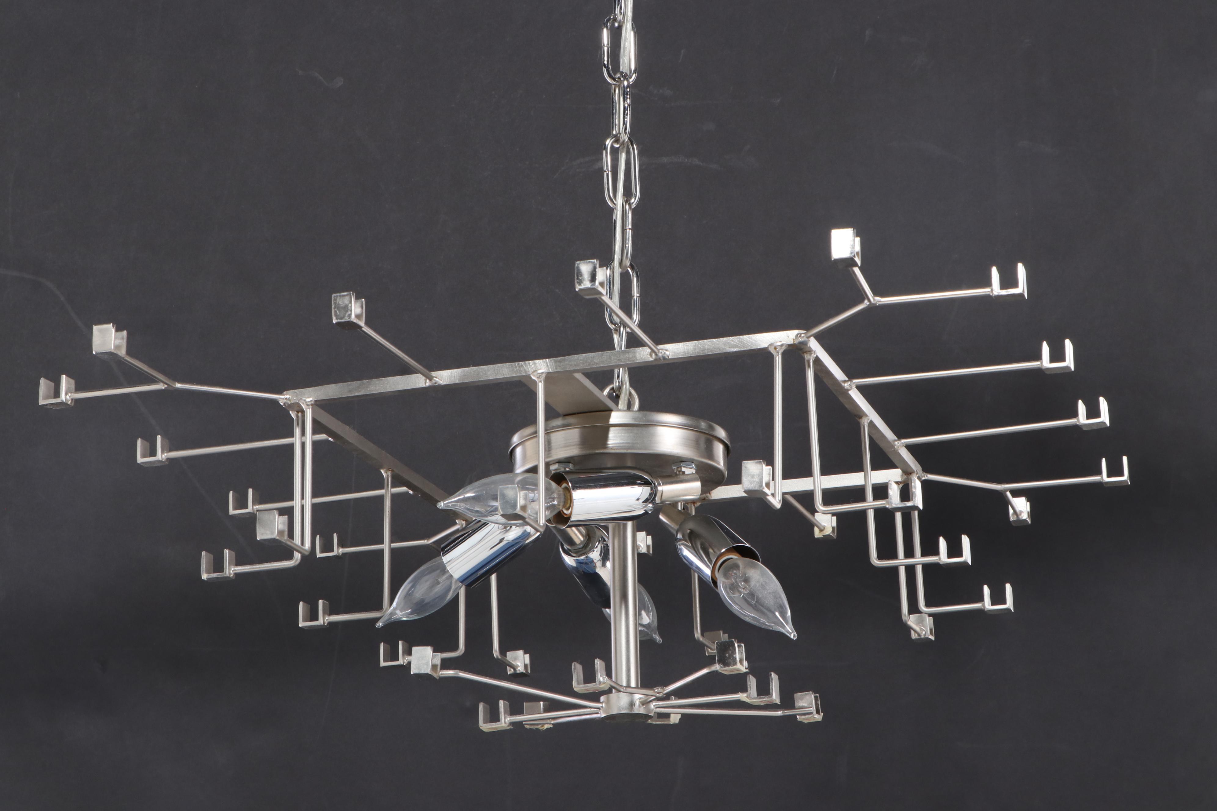 Carlo Nason for Mazzega "Ice" Interlocking Murano Glass Chandelier, 1970s