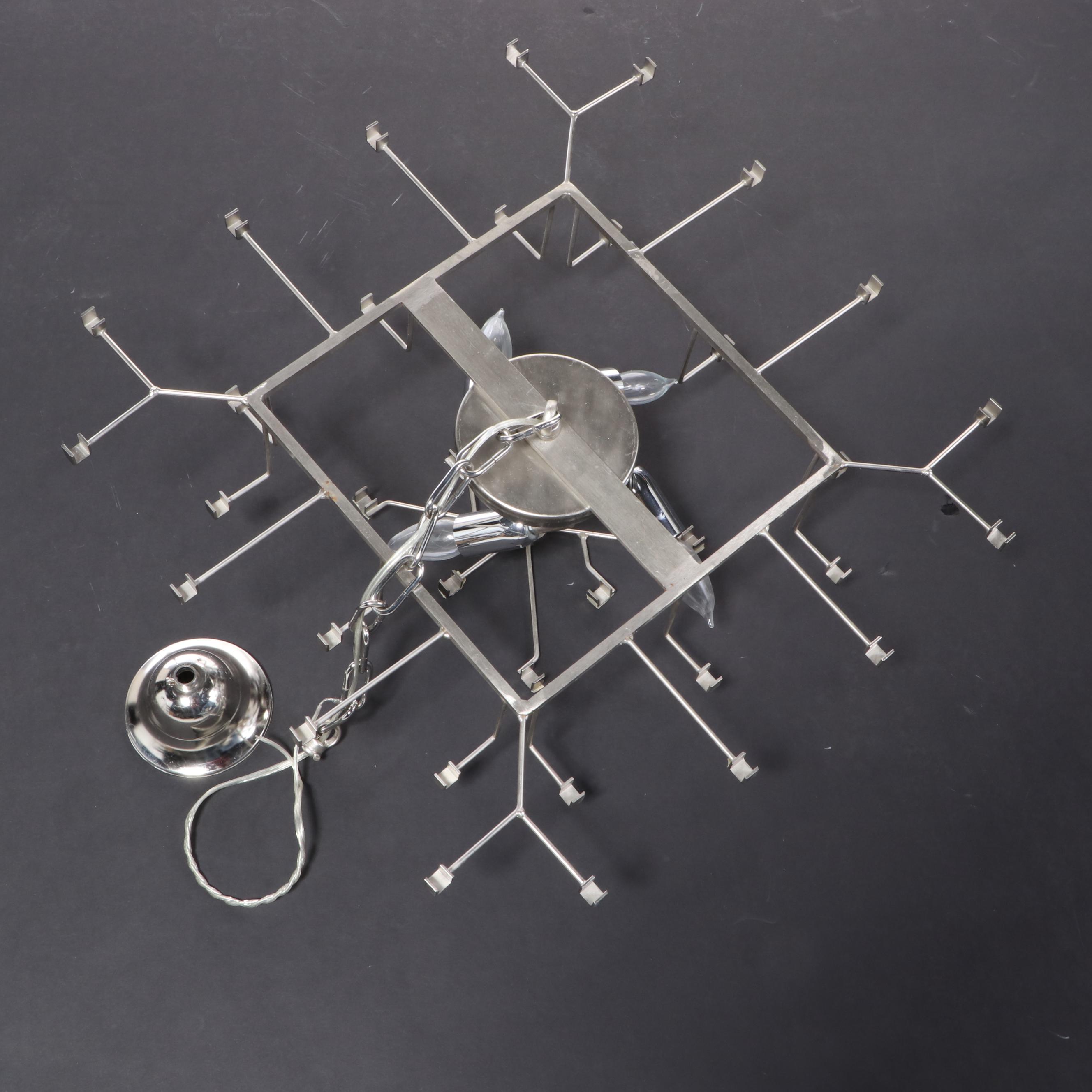 Carlo Nason for Mazzega "Ice" Interlocking Murano Glass Chandelier, 1970s