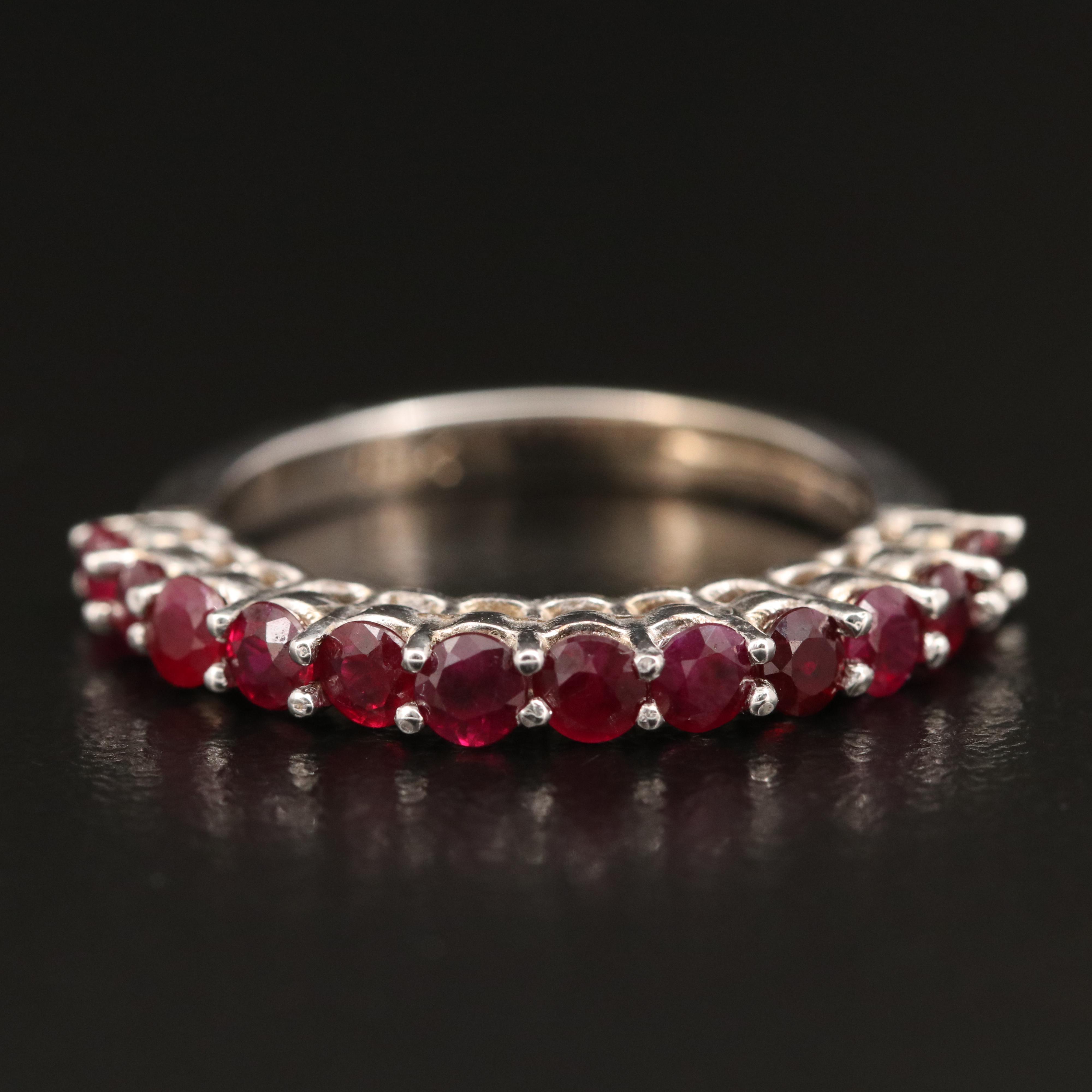 18K Prong Set Ruby Band