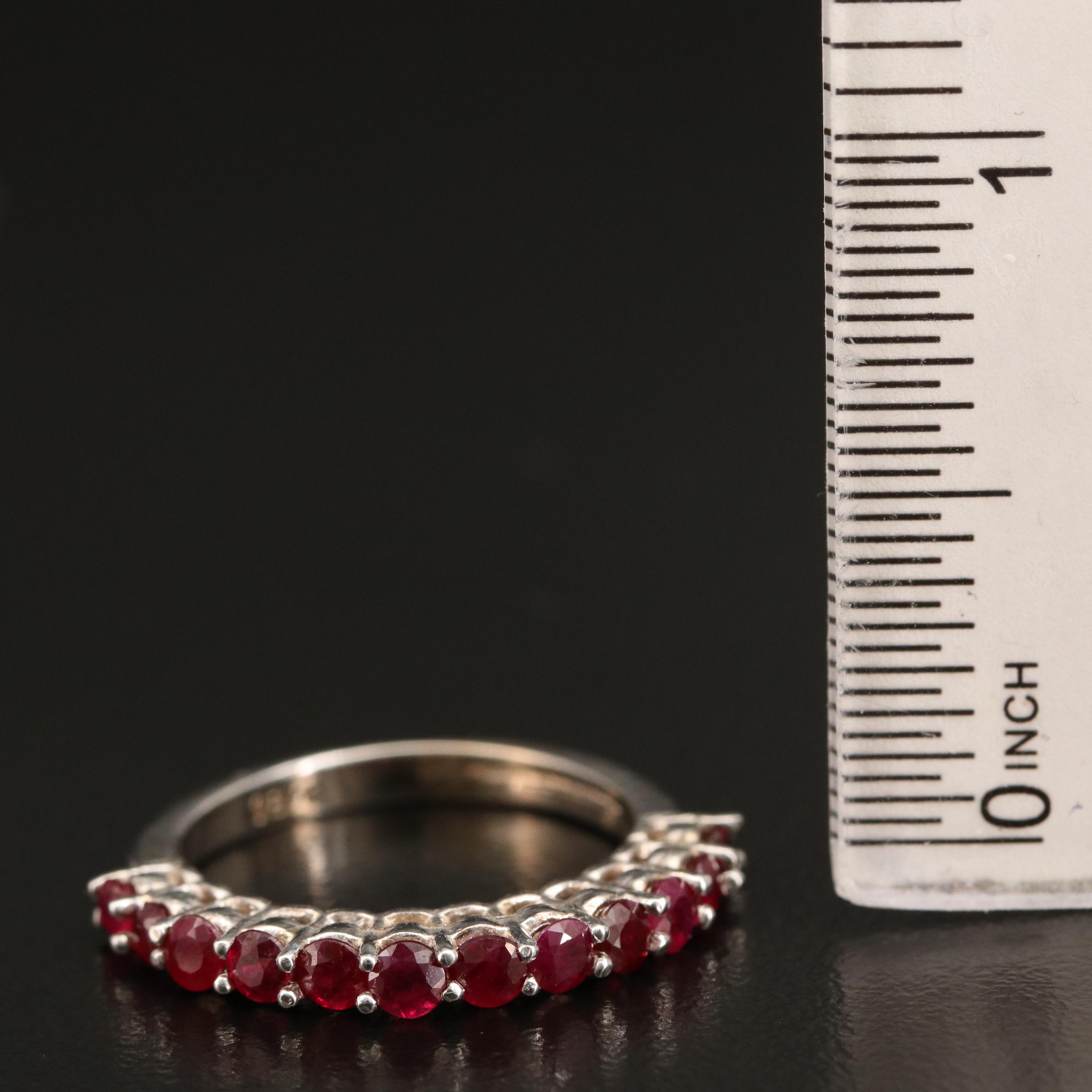 18K Prong Set Ruby Band
