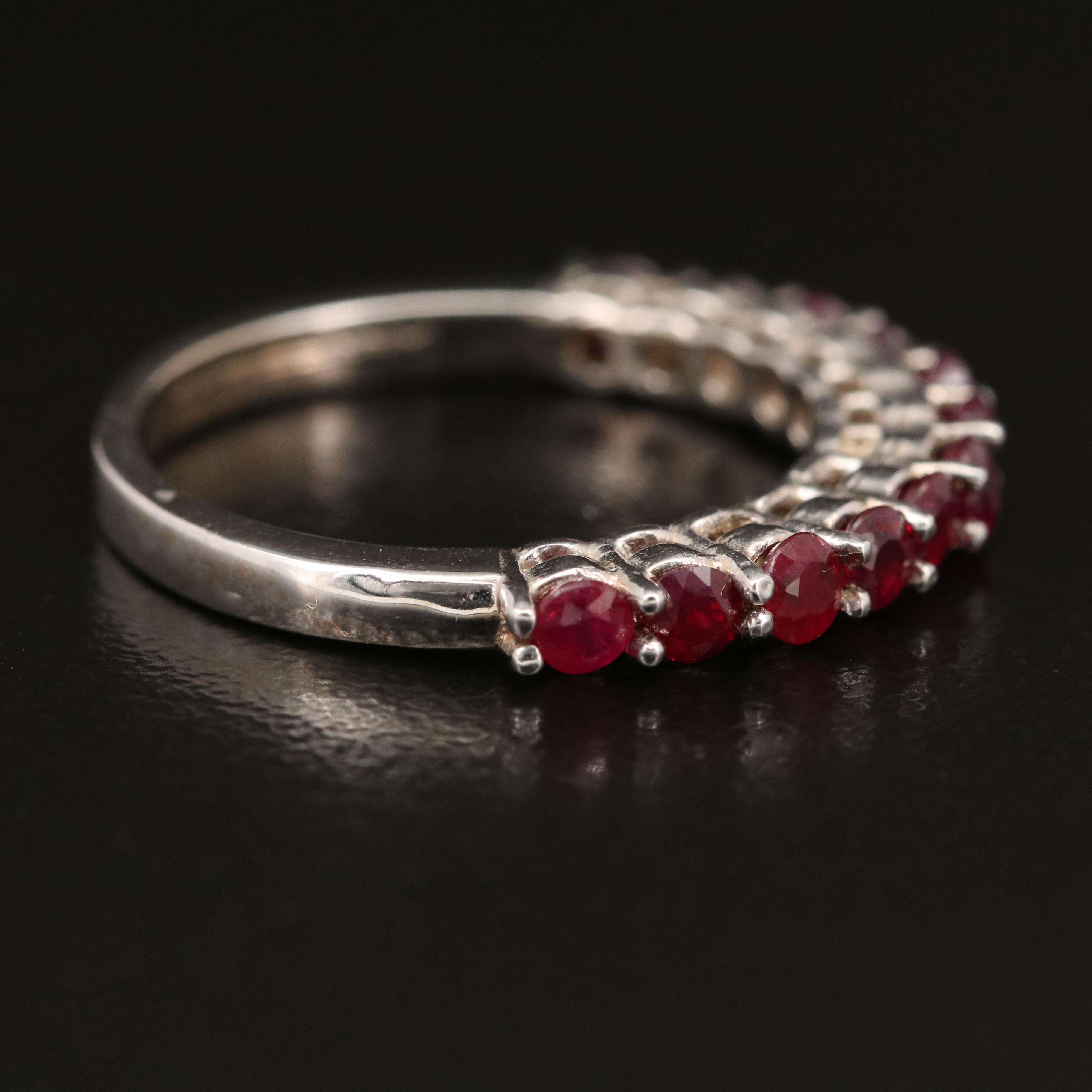 18K Prong Set Ruby Band
