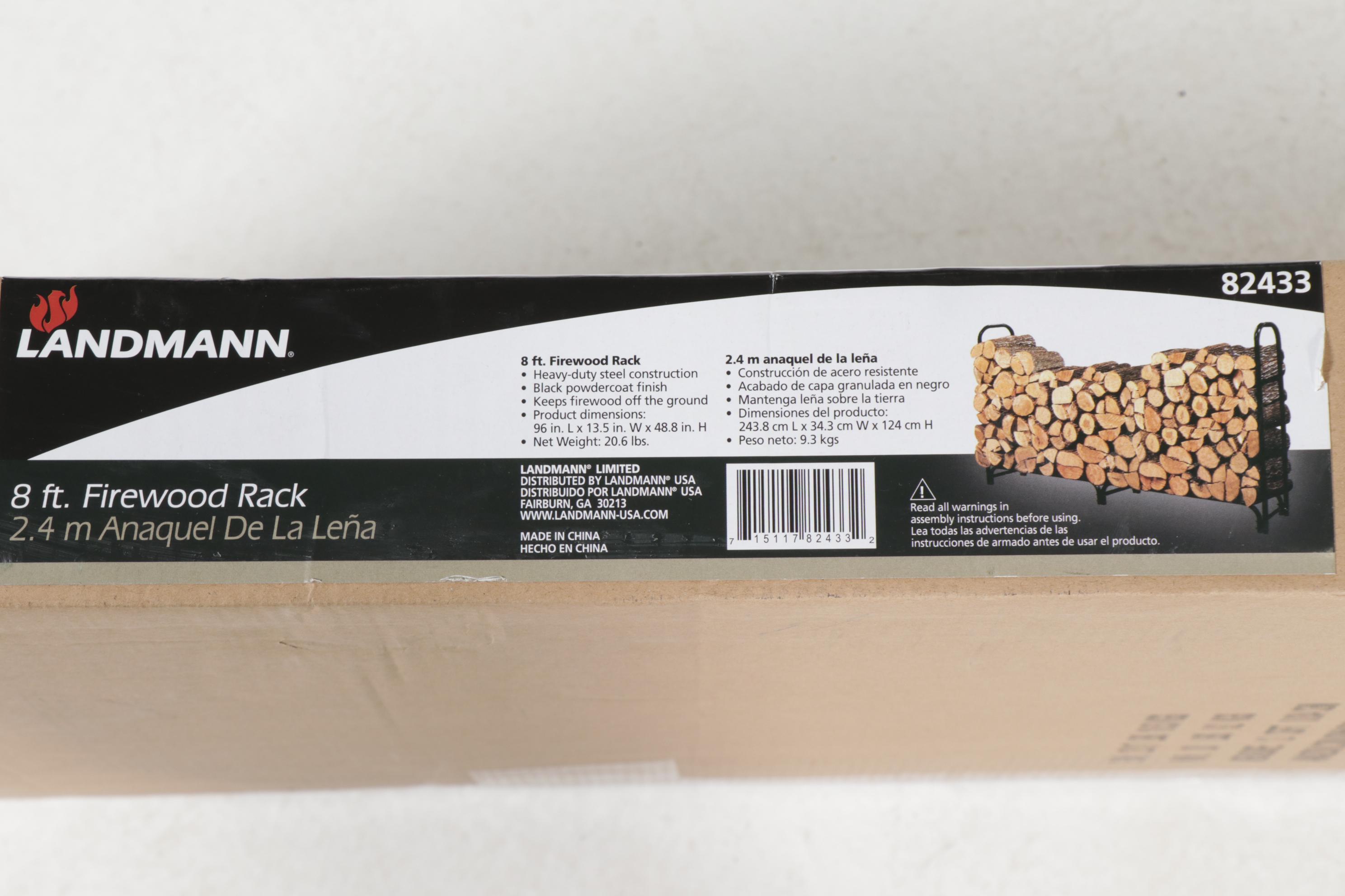 Landmann 8-Foot Coated Steel Firewood Rack