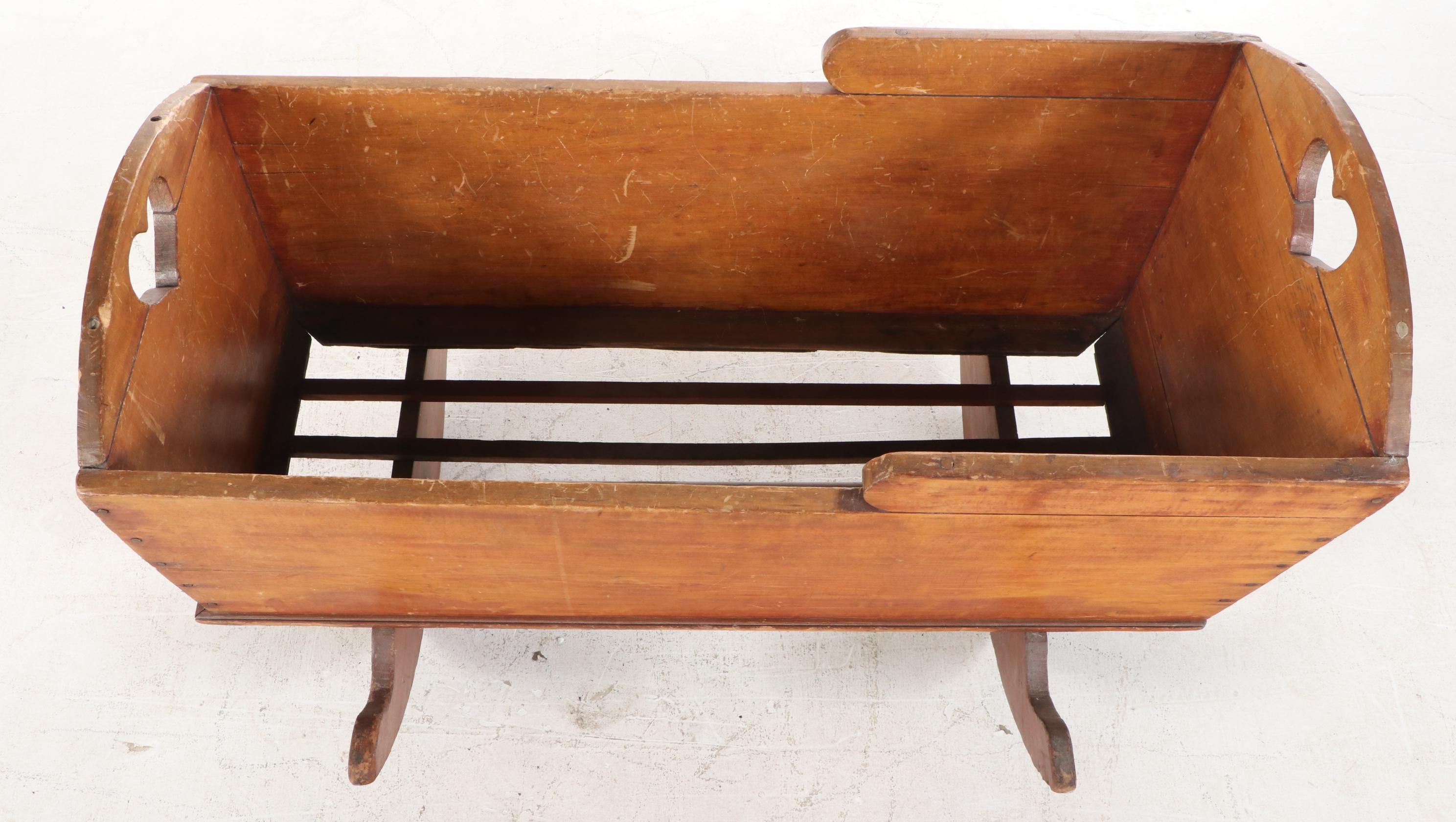 American Primitive Poplar Baby Cradle, Late 19th Century