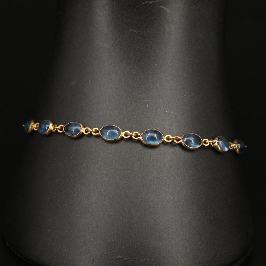 18K Sapphire Link Bracelet