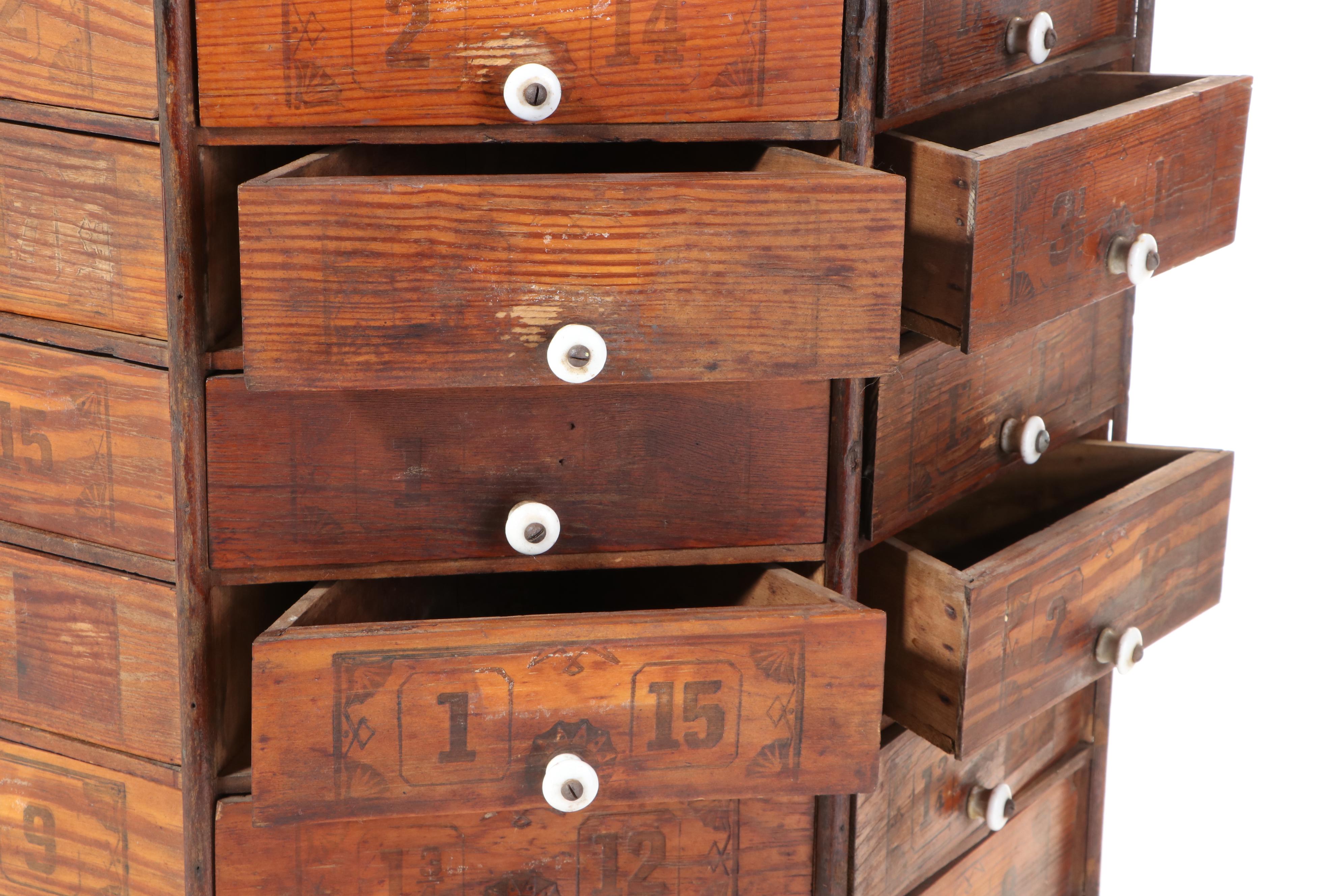 American Bolt and Screw Company Rotating Octagonal Hardware Store Cabinet