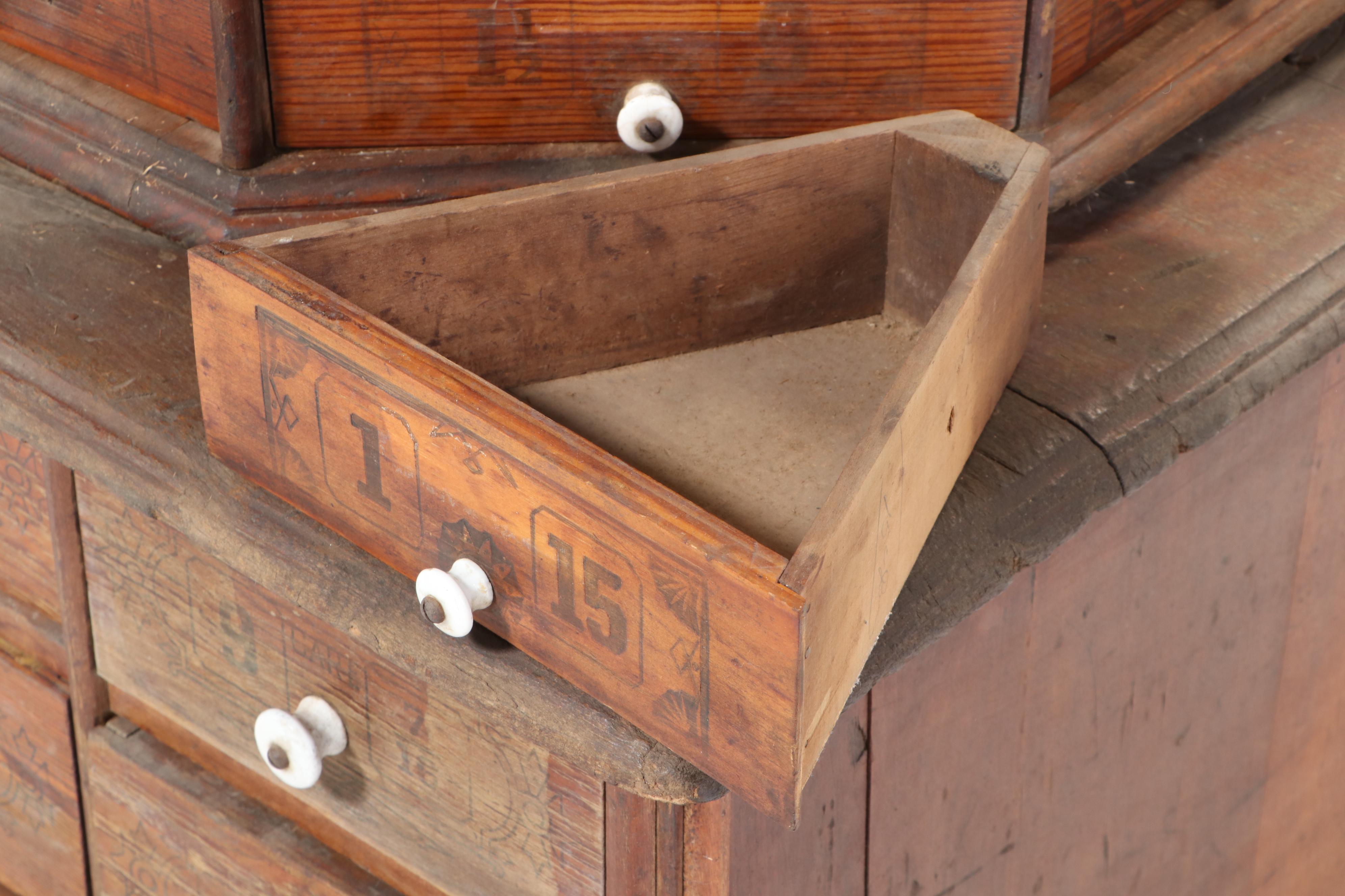 American Bolt and Screw Company Rotating Octagonal Hardware Store Cabinet
