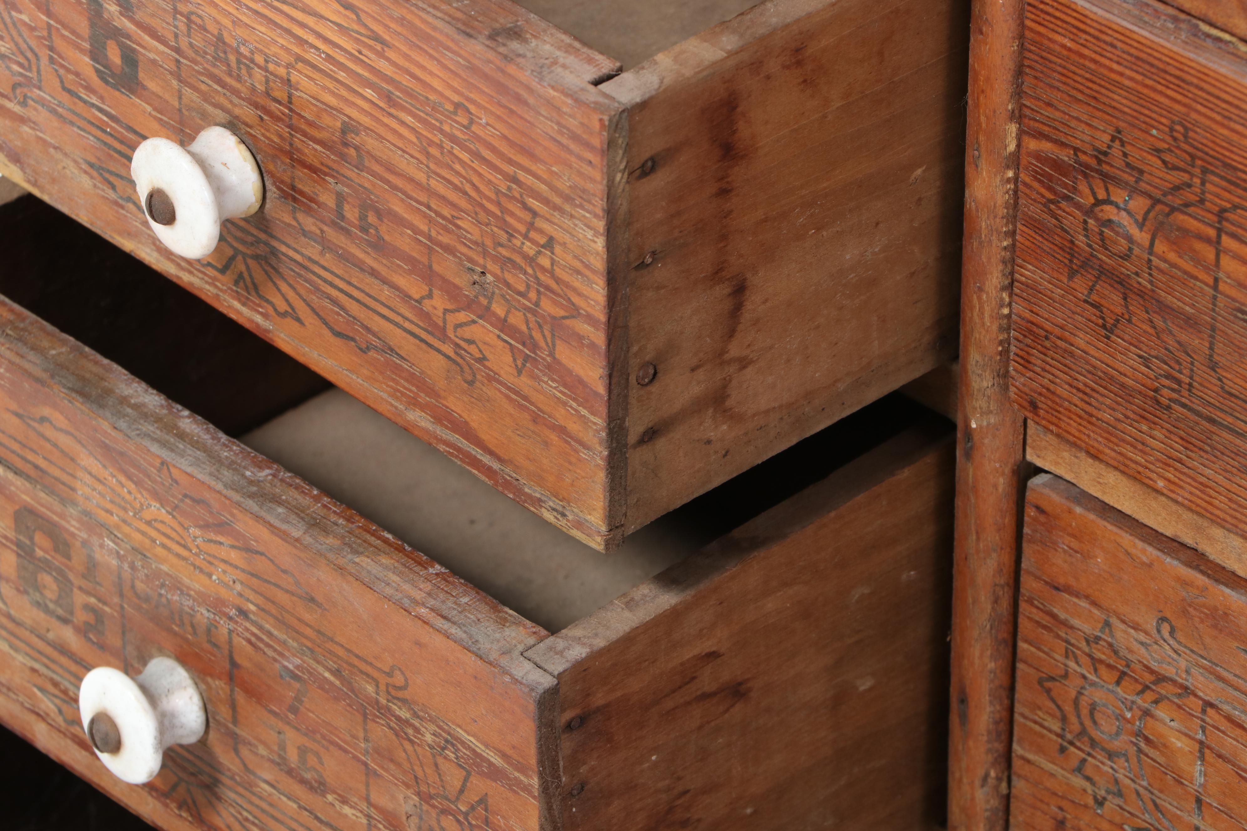 American Bolt and Screw Company Rotating Octagonal Hardware Store Cabinet