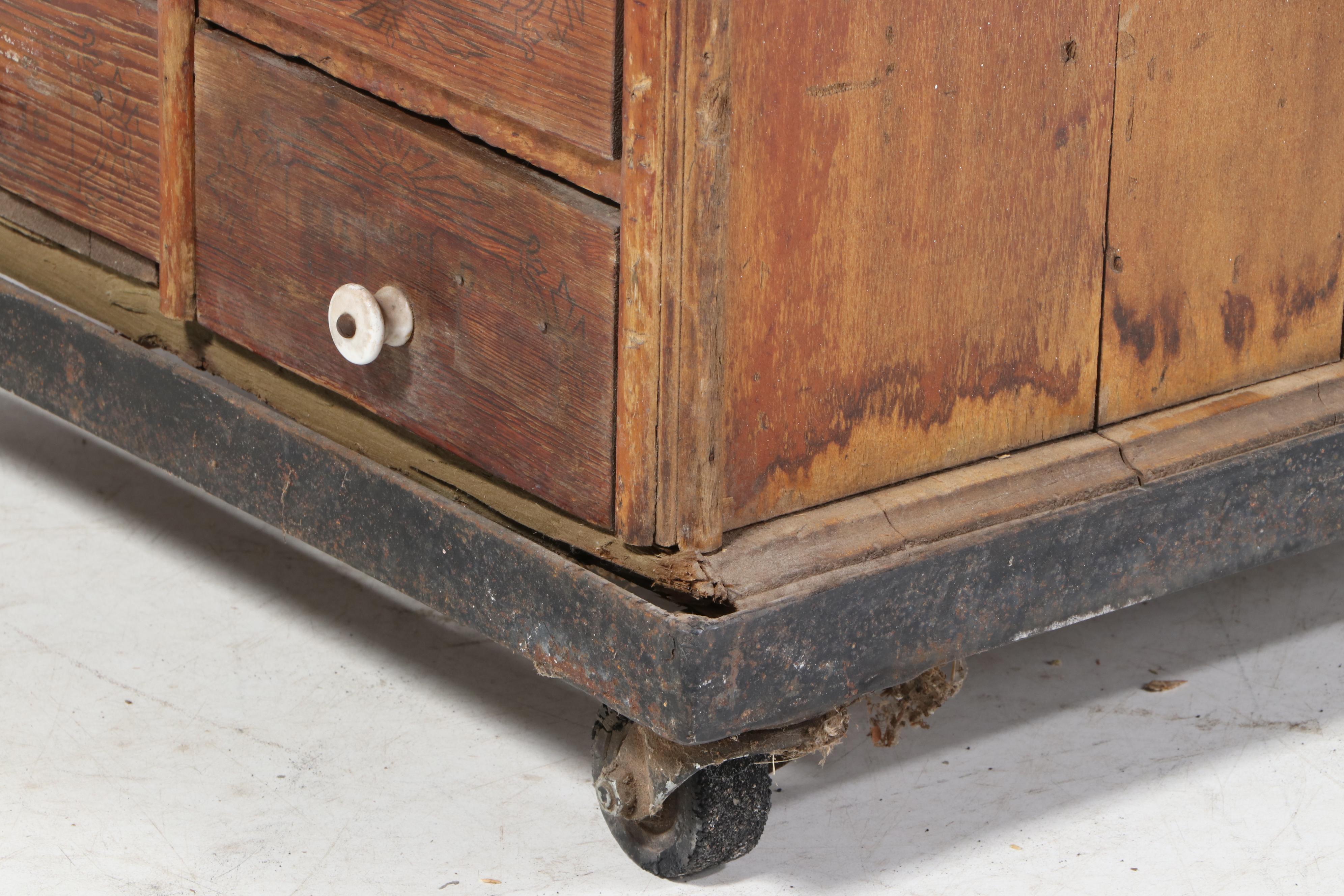 American Bolt and Screw Company Rotating Octagonal Hardware Store Cabinet