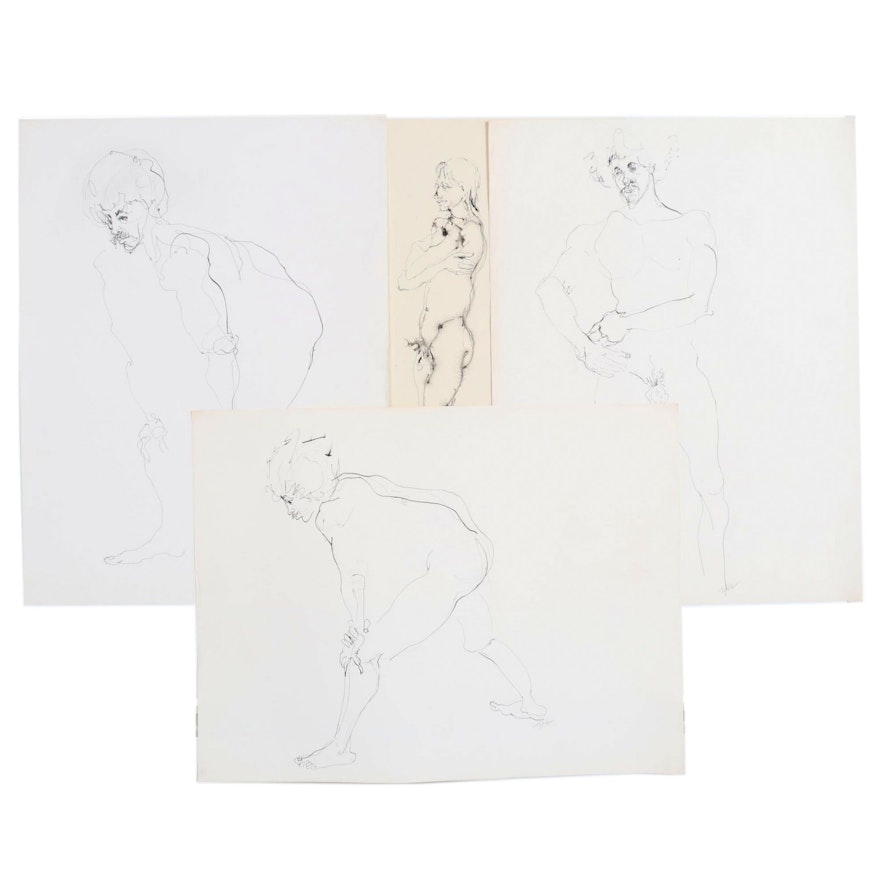 John Tuska Figure Study Ink Drawings