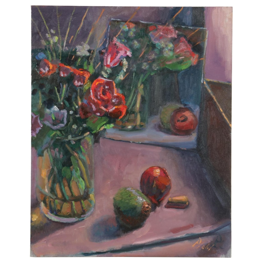 William Pfahl Still Life Oil Painting "Roses," 2016
