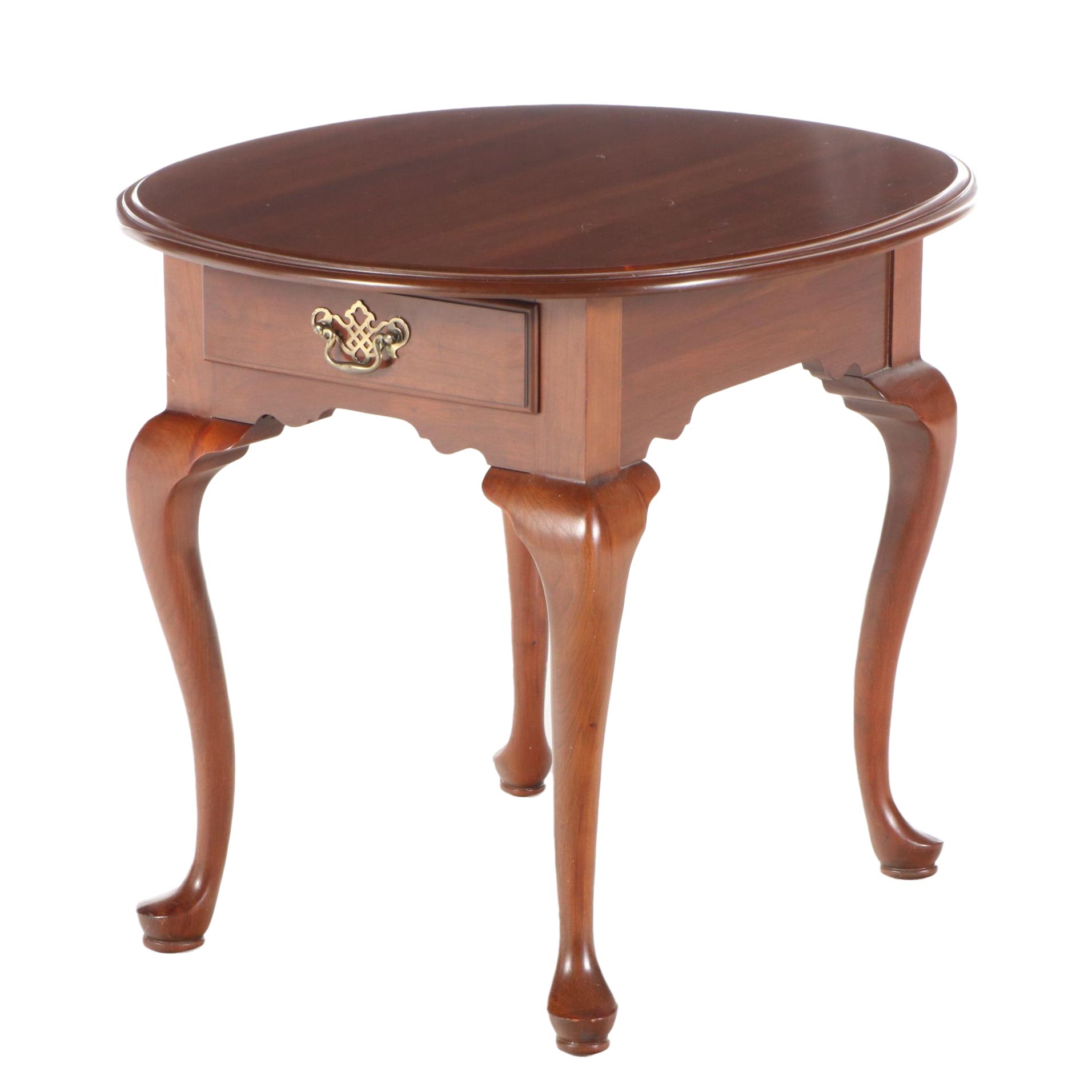 Knob Creek Queen Anne Style Cherry Side Table, Late 20th Century