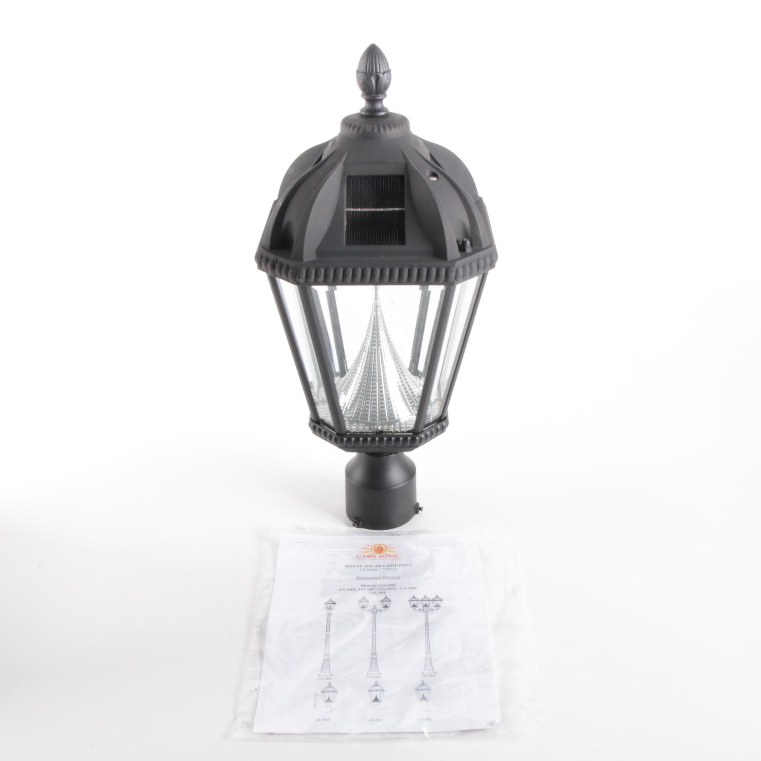Gama Sonic "Royal Solar" Top Mount Lantern for Lamp Post