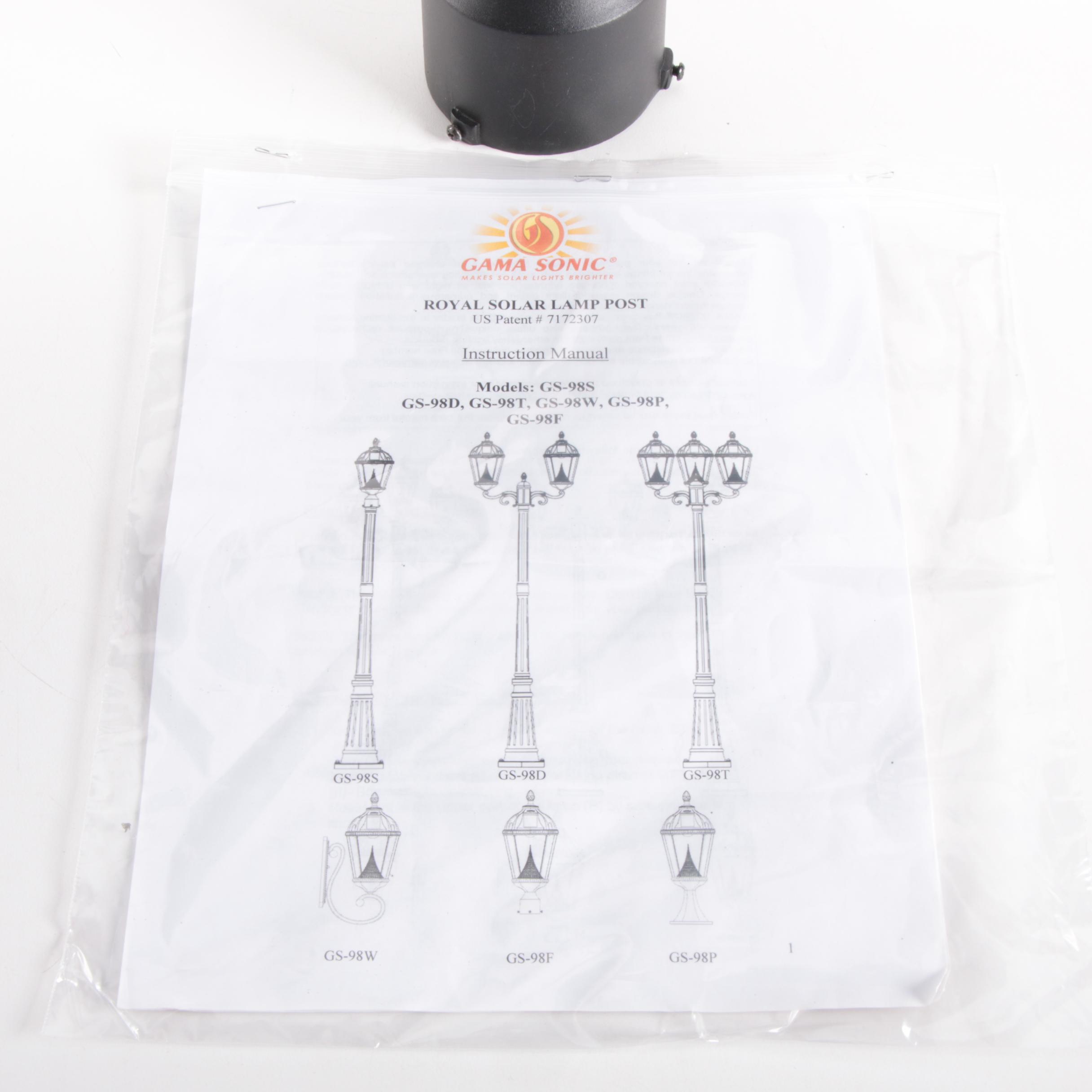 Gama Sonic "Royal Solar" Top Mount Lantern for Lamp Post