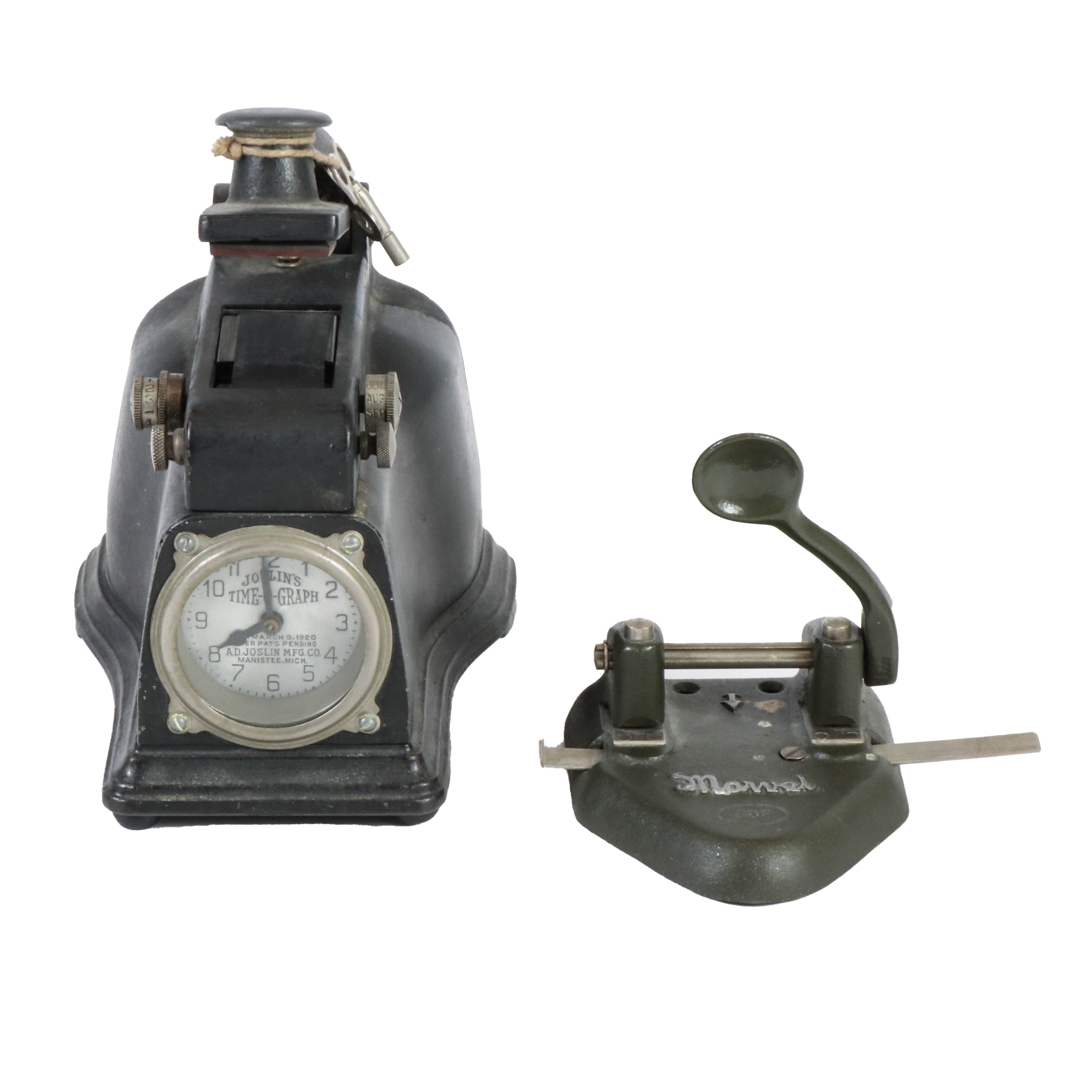 A D Joslin Steel "Time-Graph" and Wilson Jones "Marvel" Hole Punch, 1920s