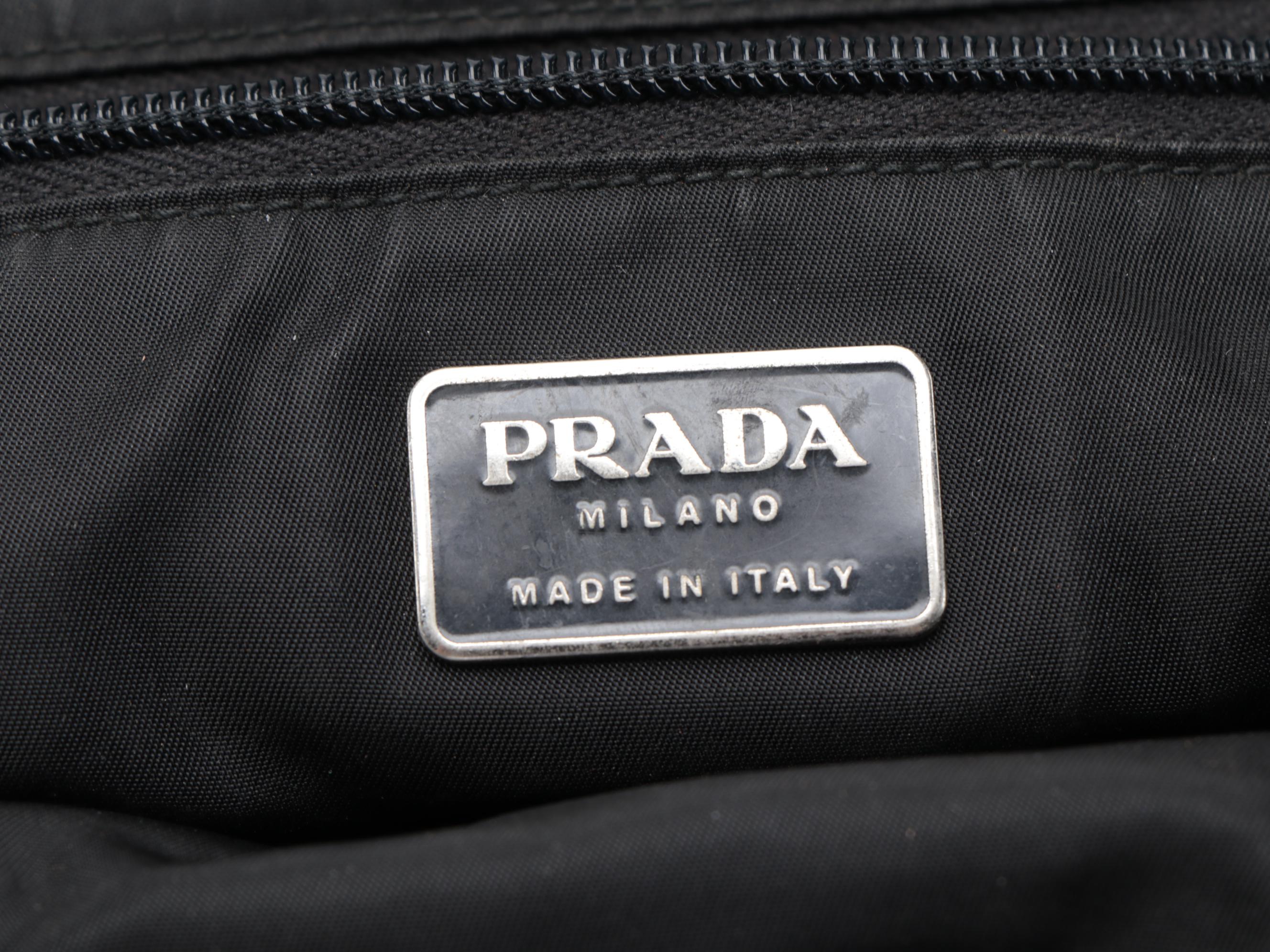 Prada Green Tessuto Nylon Tote Bag with Lucite Handles