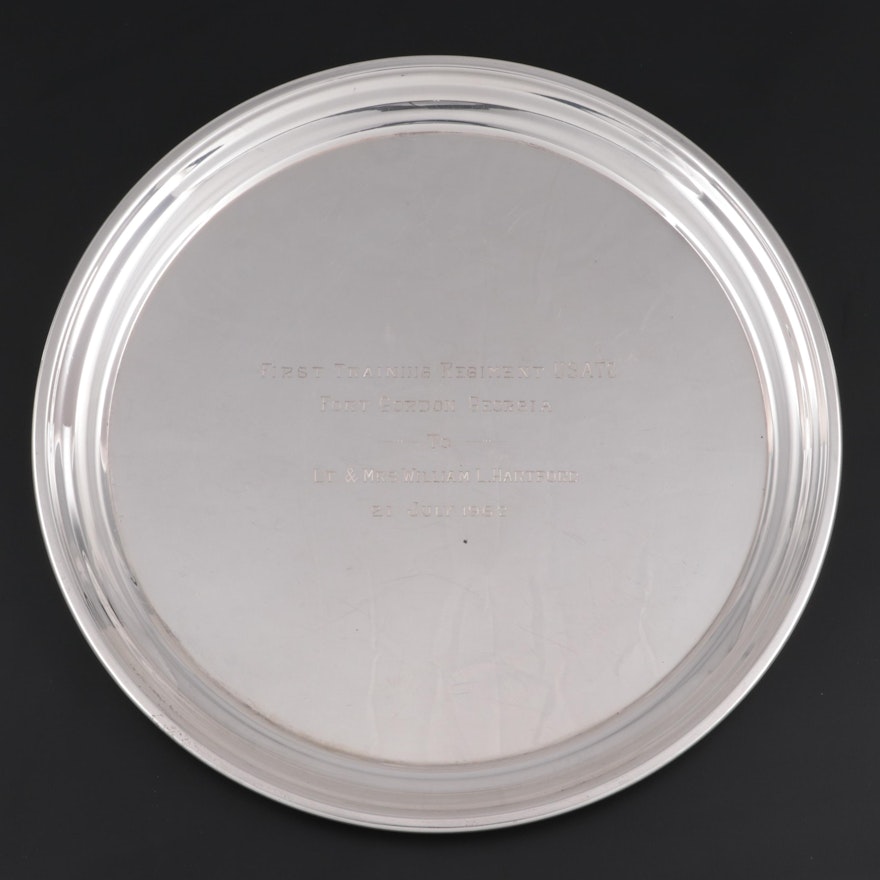 Poole Sterling Silver Round Tray, 1960s