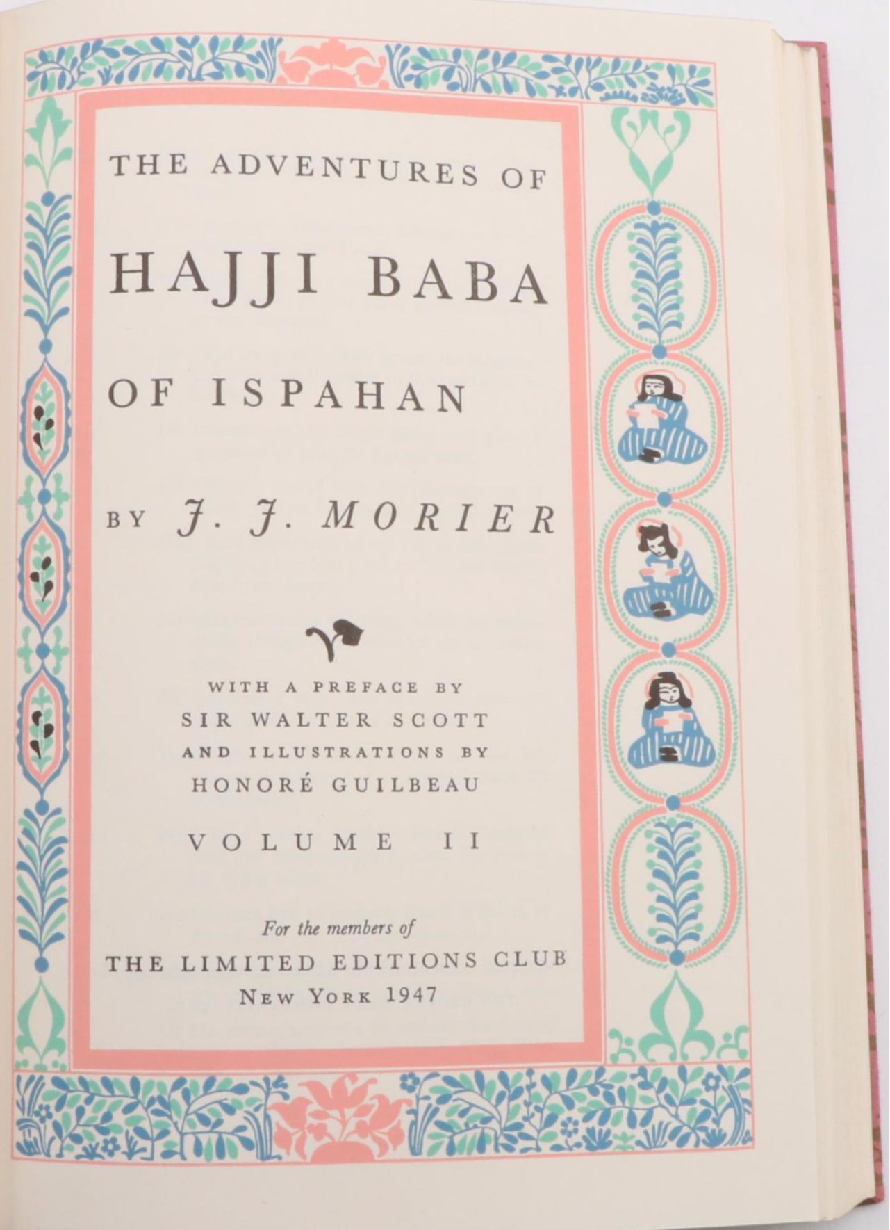 Honoré Guilbeau Signed "The Adventures of Hajji Baba" by J. J. Morier, 1947