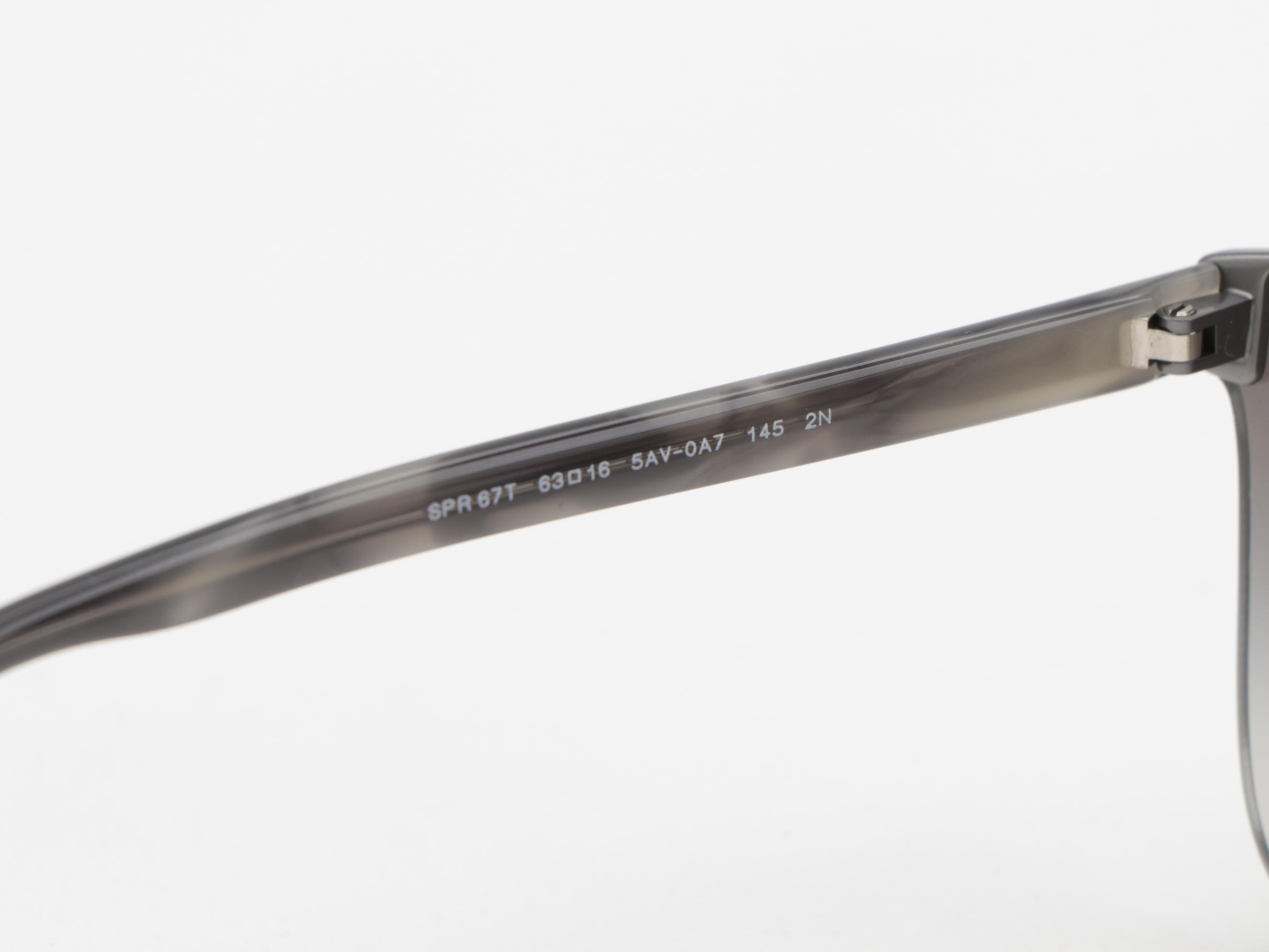 Prada SPR 67T Semi-Rimless Modified Cat Eye Gradient Lens Sunglasses