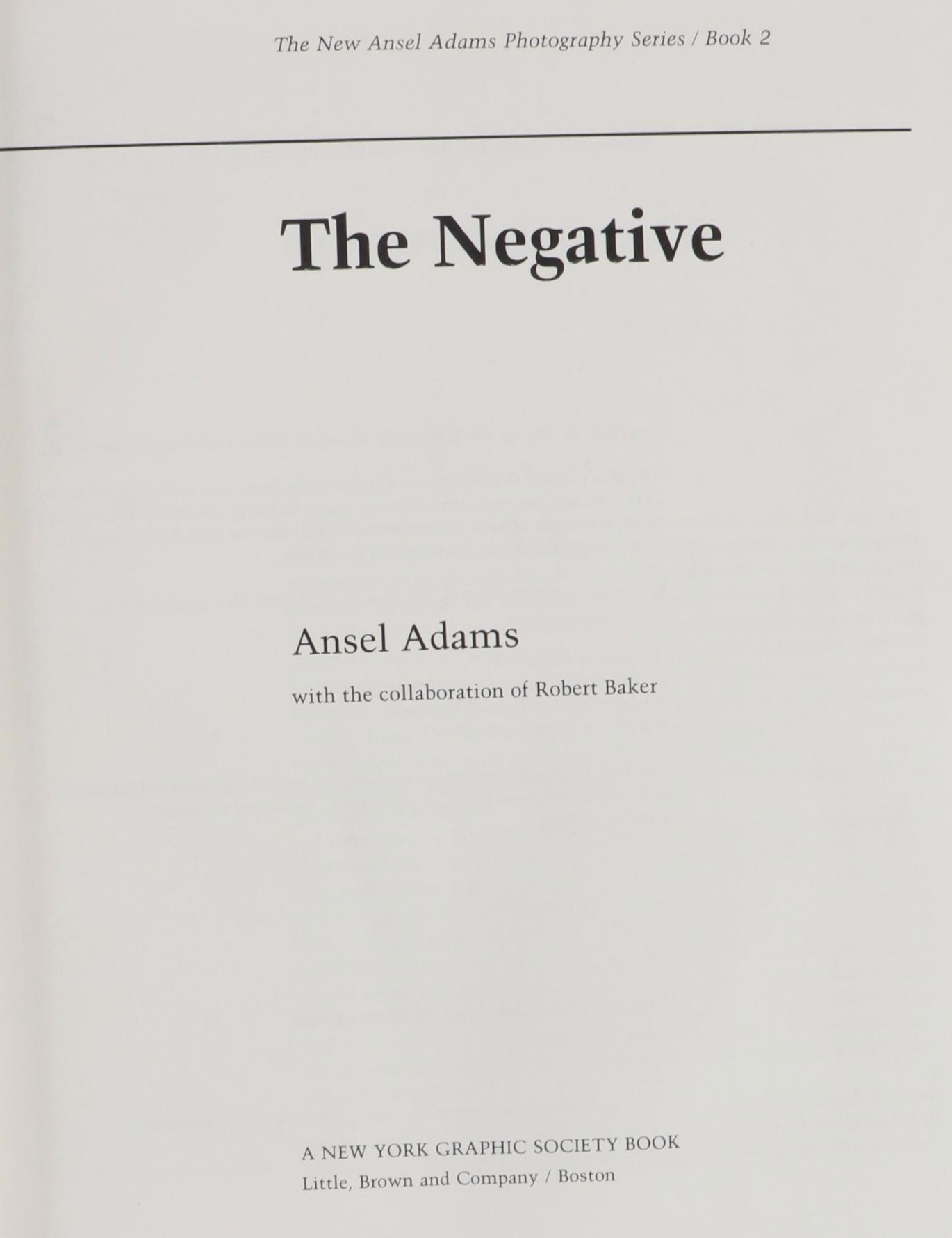 "The Negative," "The Camera," and "The Print" Ansel Adams Book Collection
