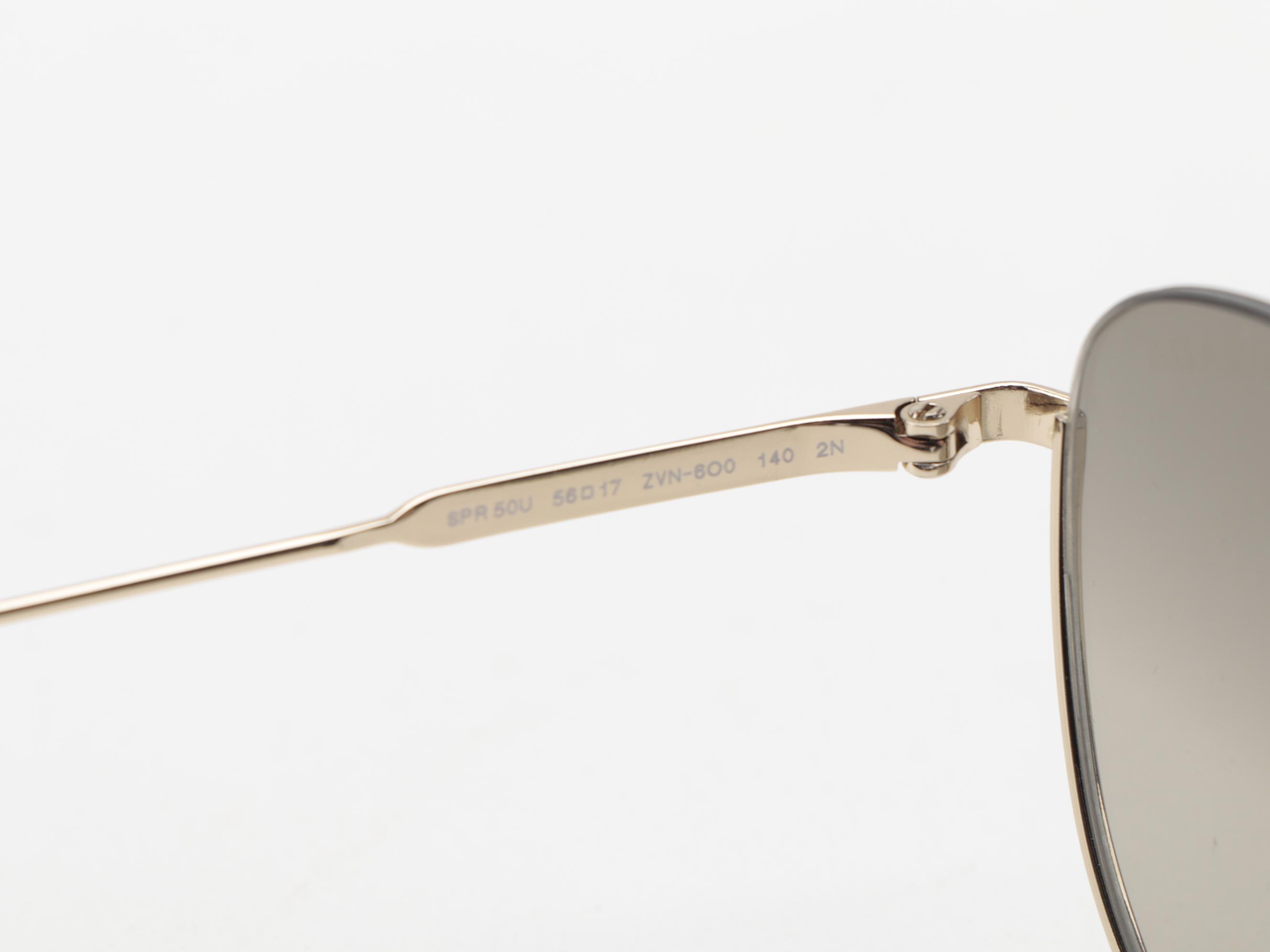 Prada SPR 50U Light Gold Wash Aviator Sunglasses