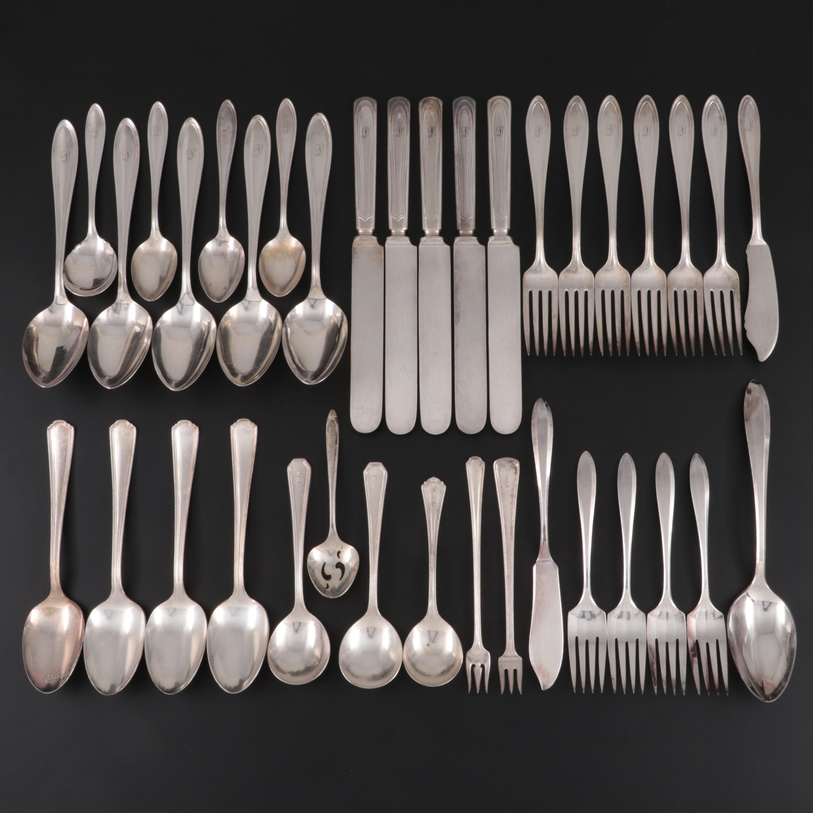 Oneida "Monroe-Mohawk" Silver Plate Flatware with Other Silver Plate Flatware