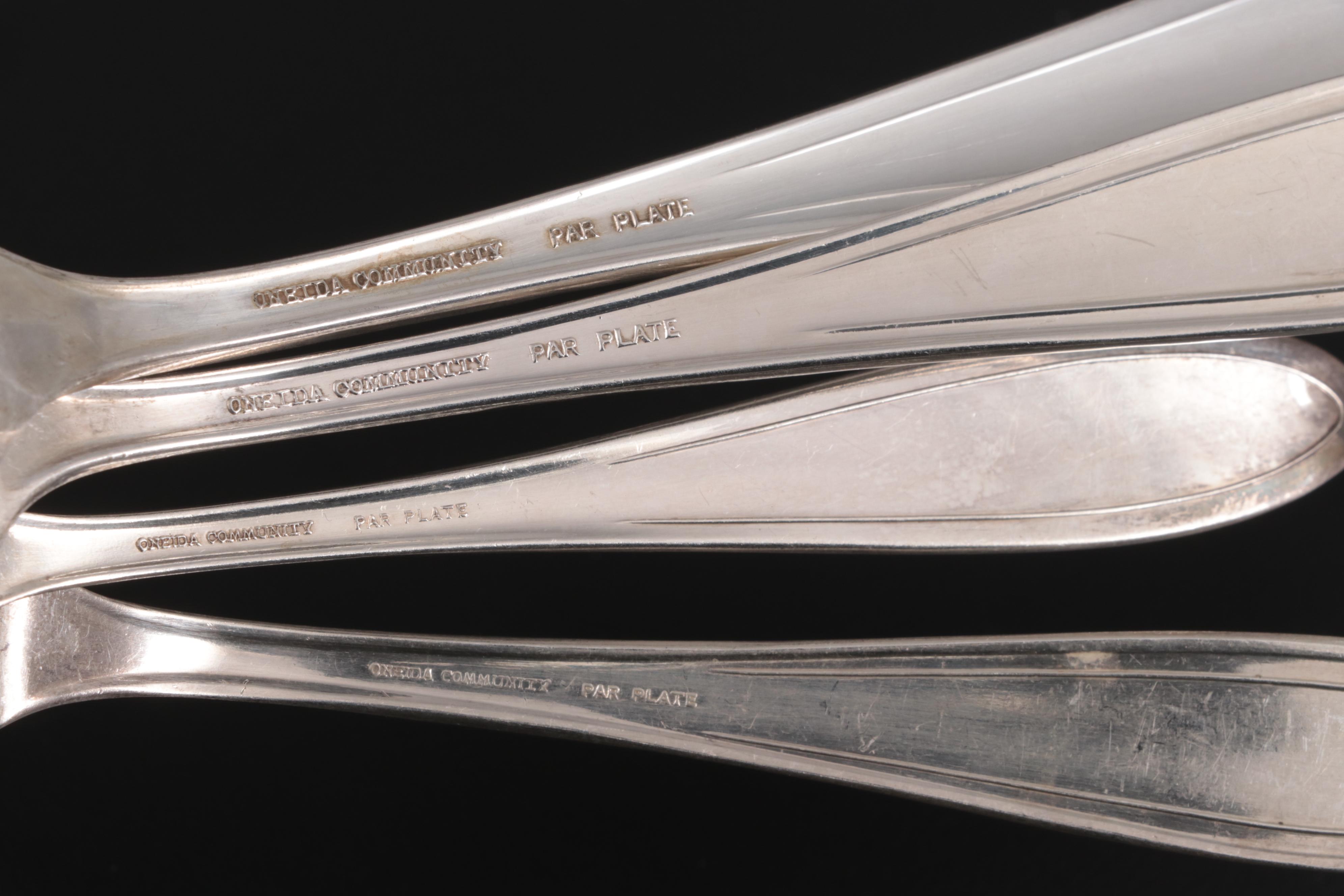 Oneida "Monroe-Mohawk" Silver Plate Flatware with Other Silver Plate Flatware