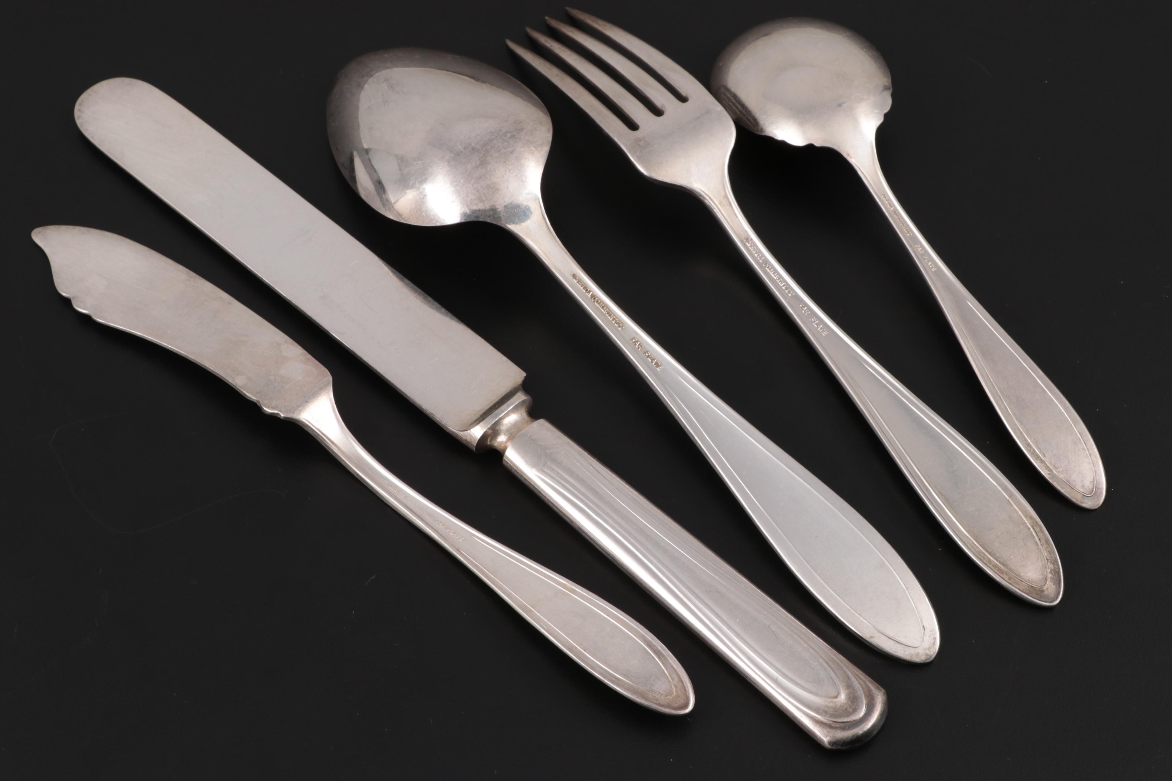Oneida "Monroe-Mohawk" Silver Plate Flatware with Other Silver Plate Flatware