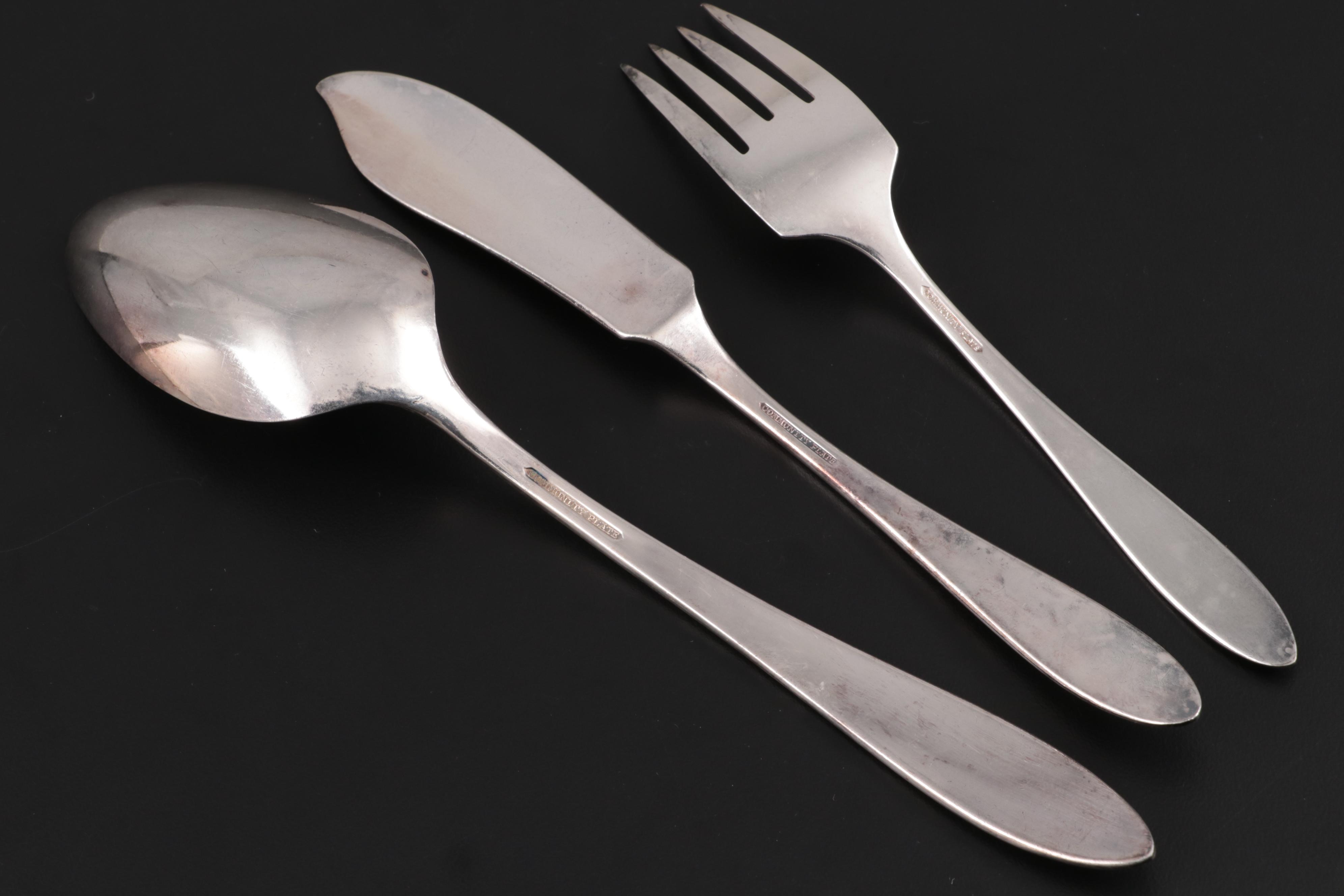 Oneida "Monroe-Mohawk" Silver Plate Flatware with Other Silver Plate Flatware