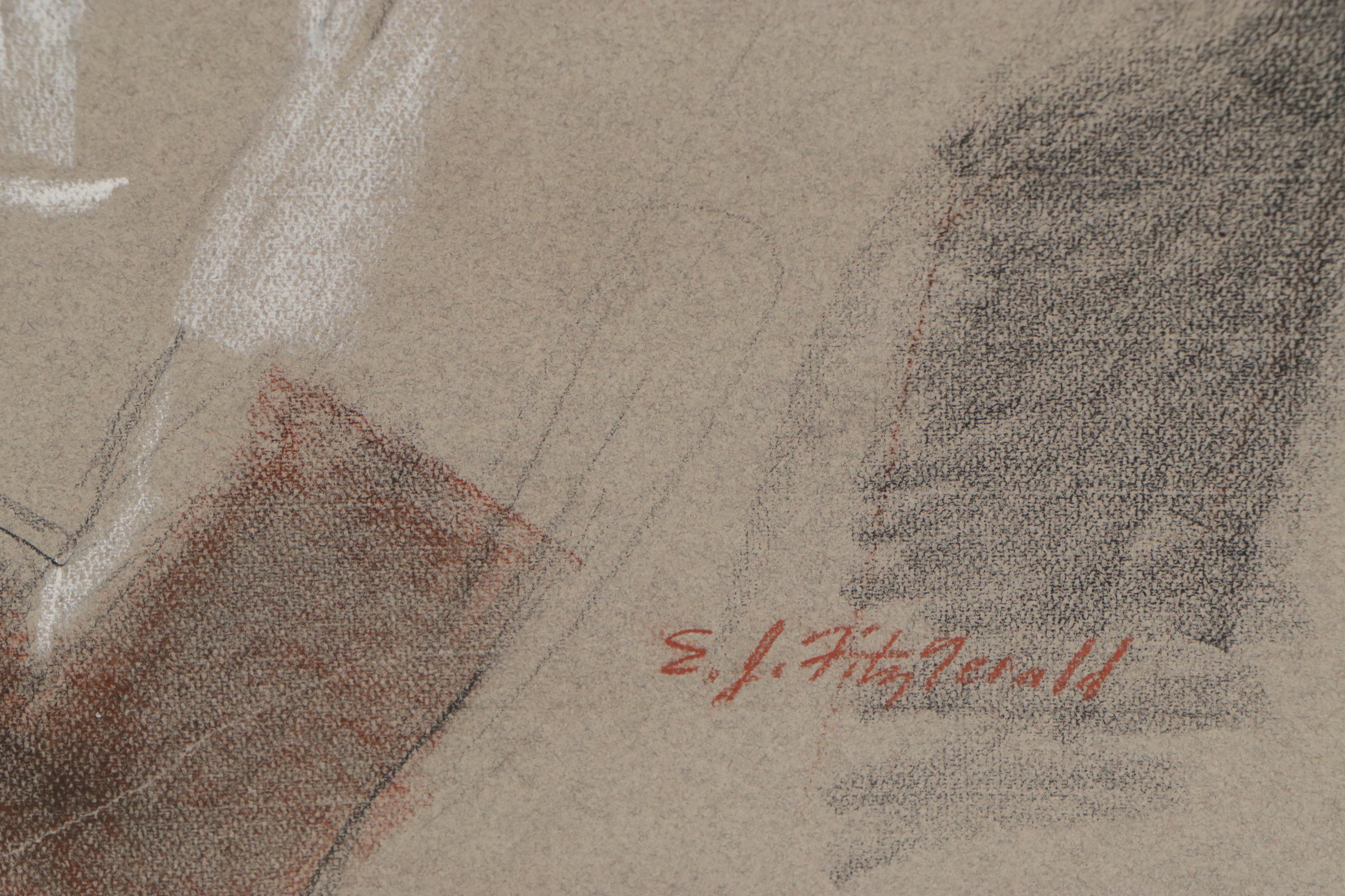 Edmond James Fitzgerald Portrait Drawings, Mid-20th Century