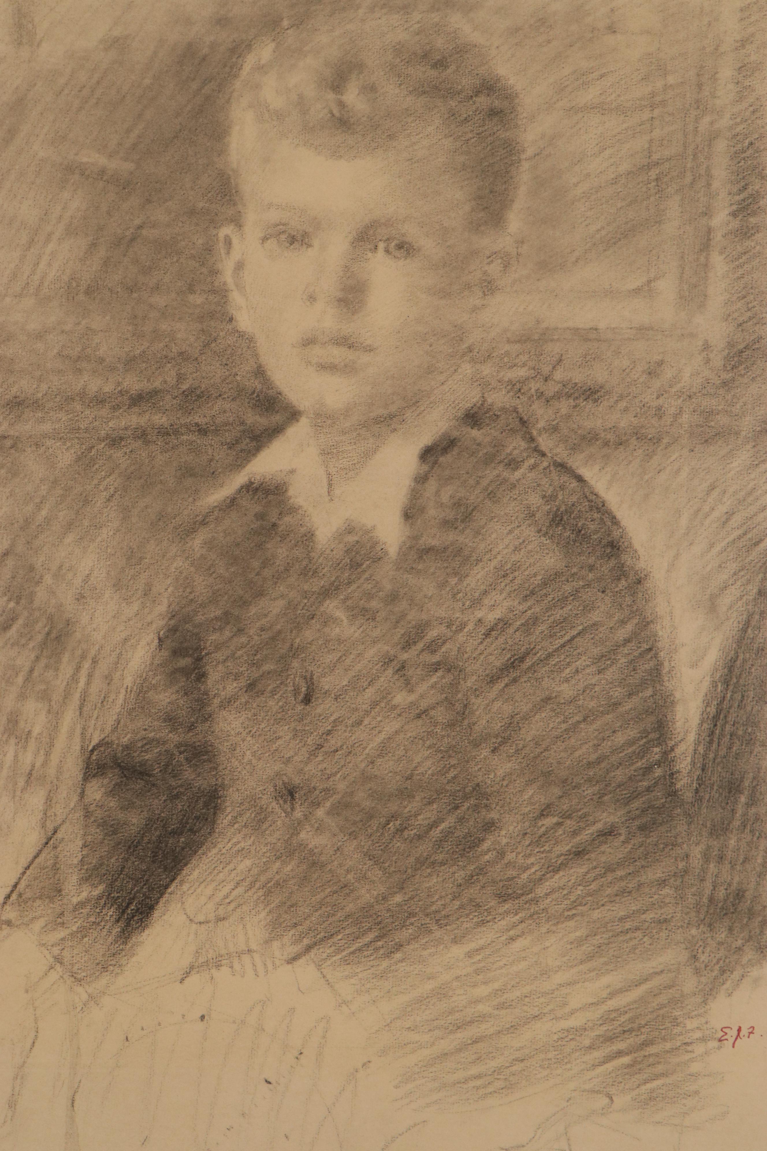 Edmond James Fitzgerald Portrait Drawings, Mid-20th Century