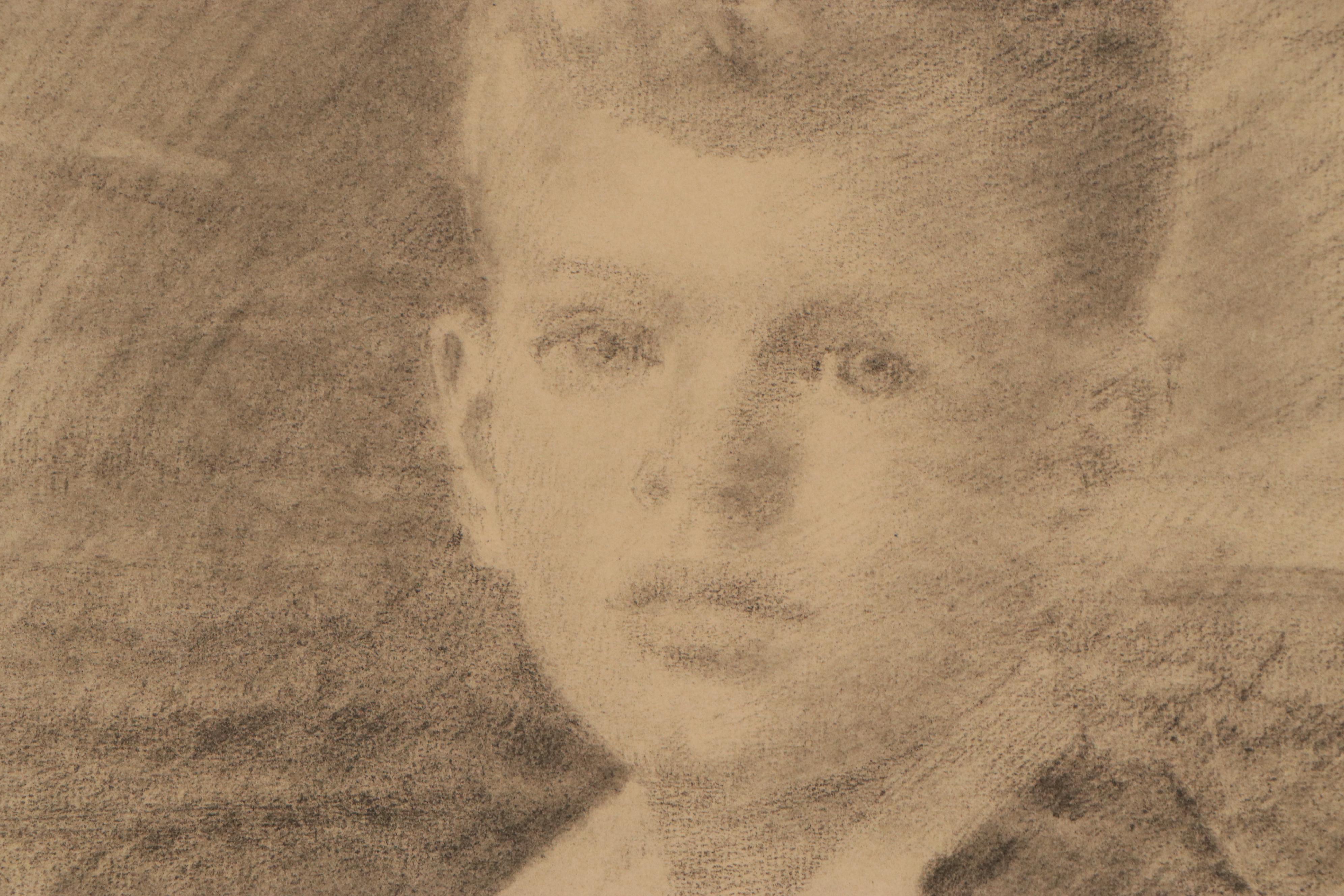 Edmond James Fitzgerald Portrait Drawings, Mid-20th Century