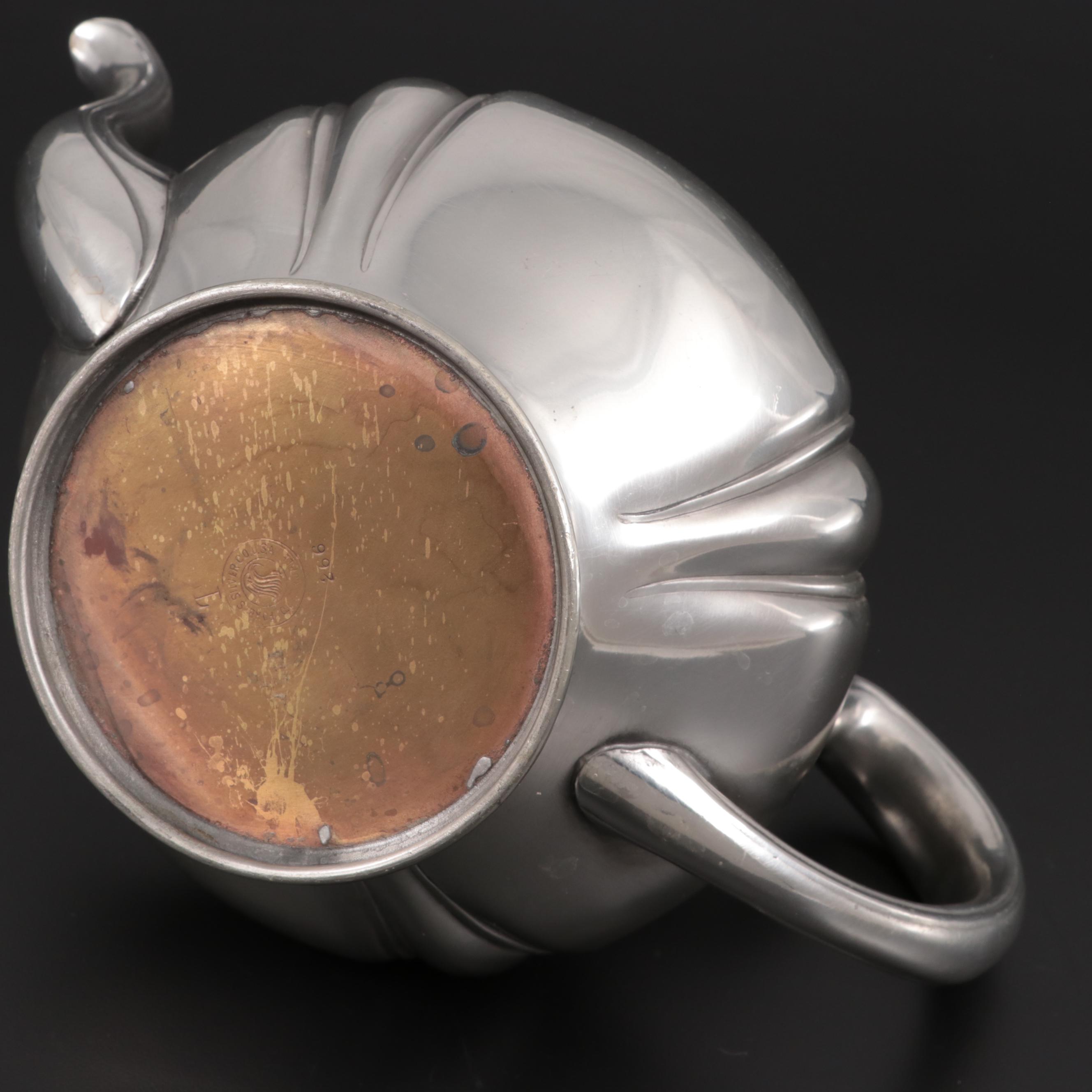 Oneida "Brahms" Salad Forks with Other Silver Plate Serving Utensils and Teapot