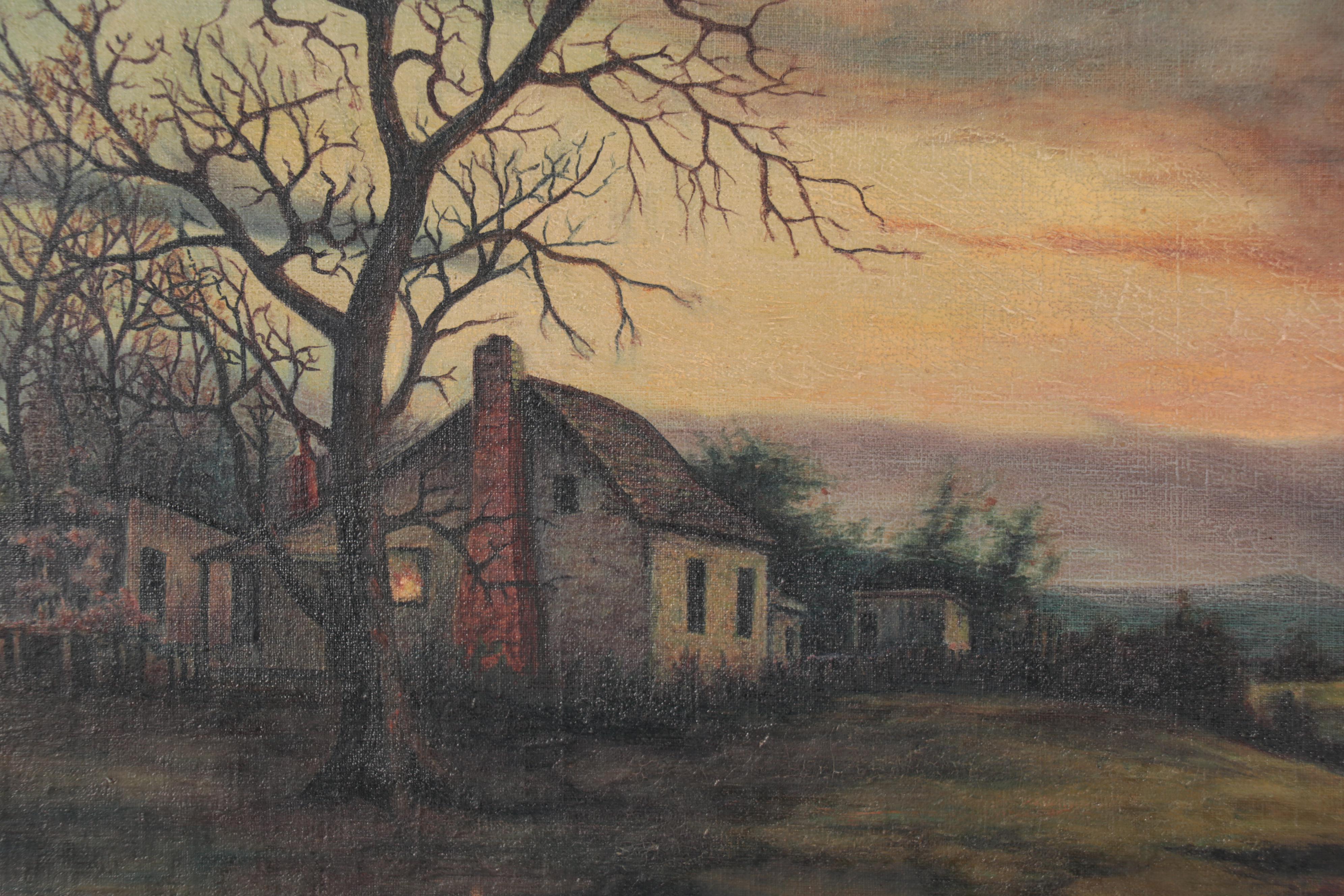 Henry J. Miller Rural Landscape Oil Painting