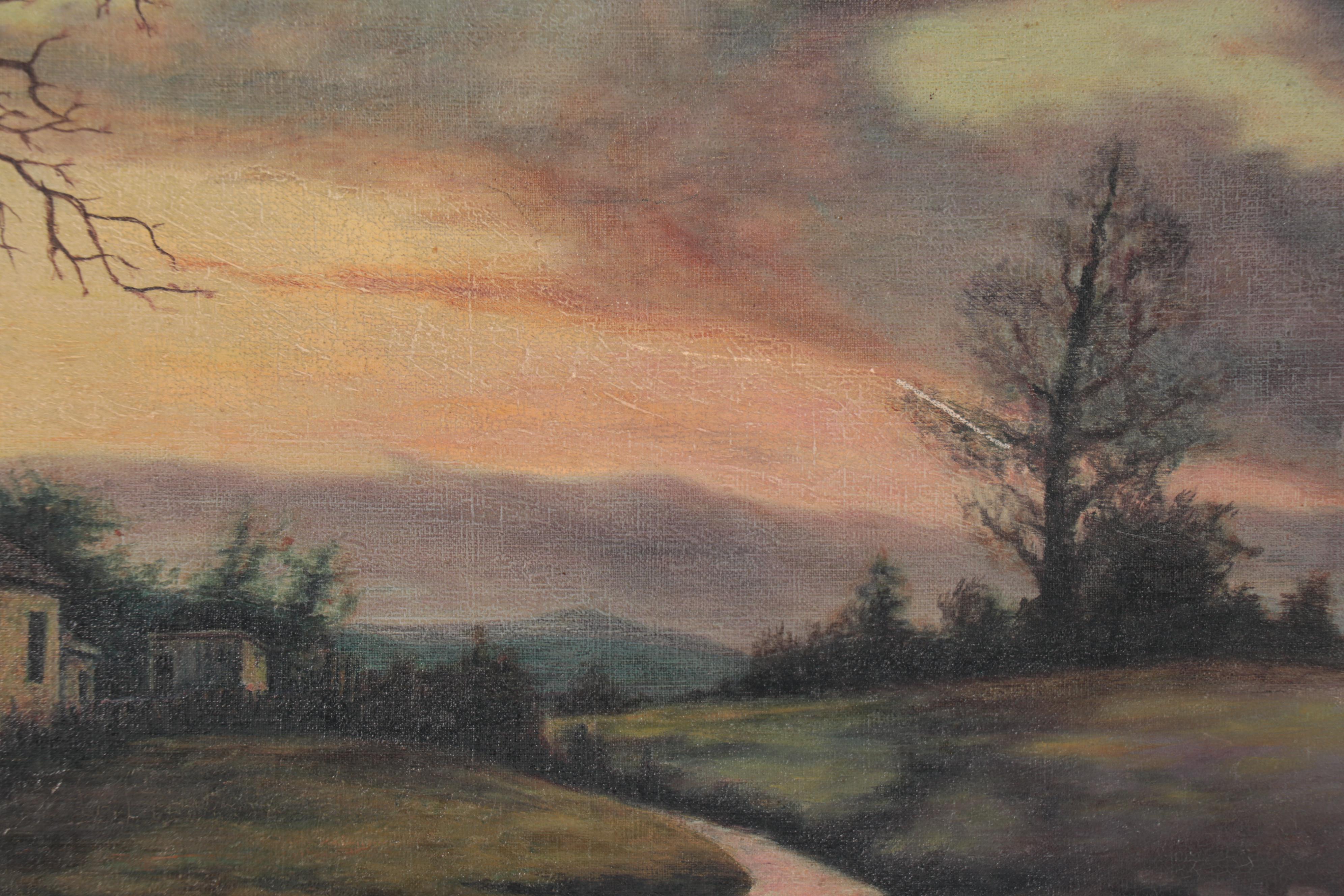 Henry J. Miller Rural Landscape Oil Painting