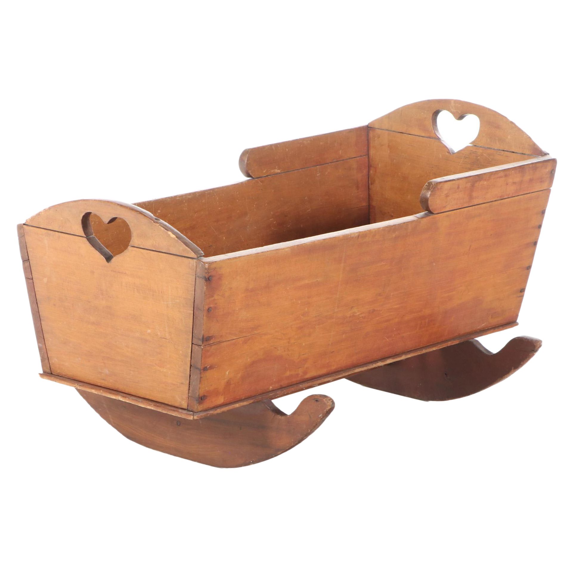 American Primitive Poplar Baby Cradle, Late 19th Century