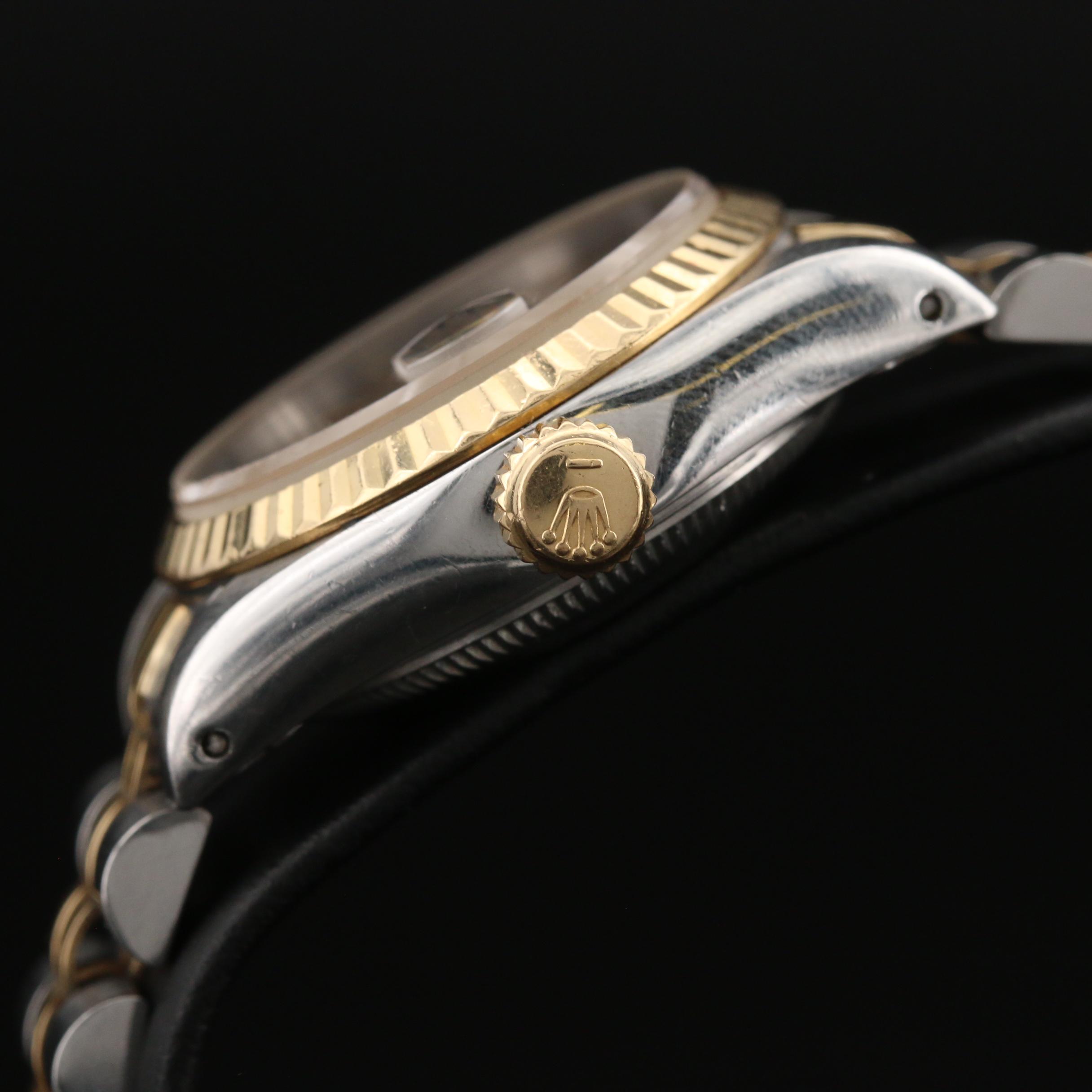 1984 Rolex Datejust Houndstooth Dial 18K Gold and Stainless Steel Watch