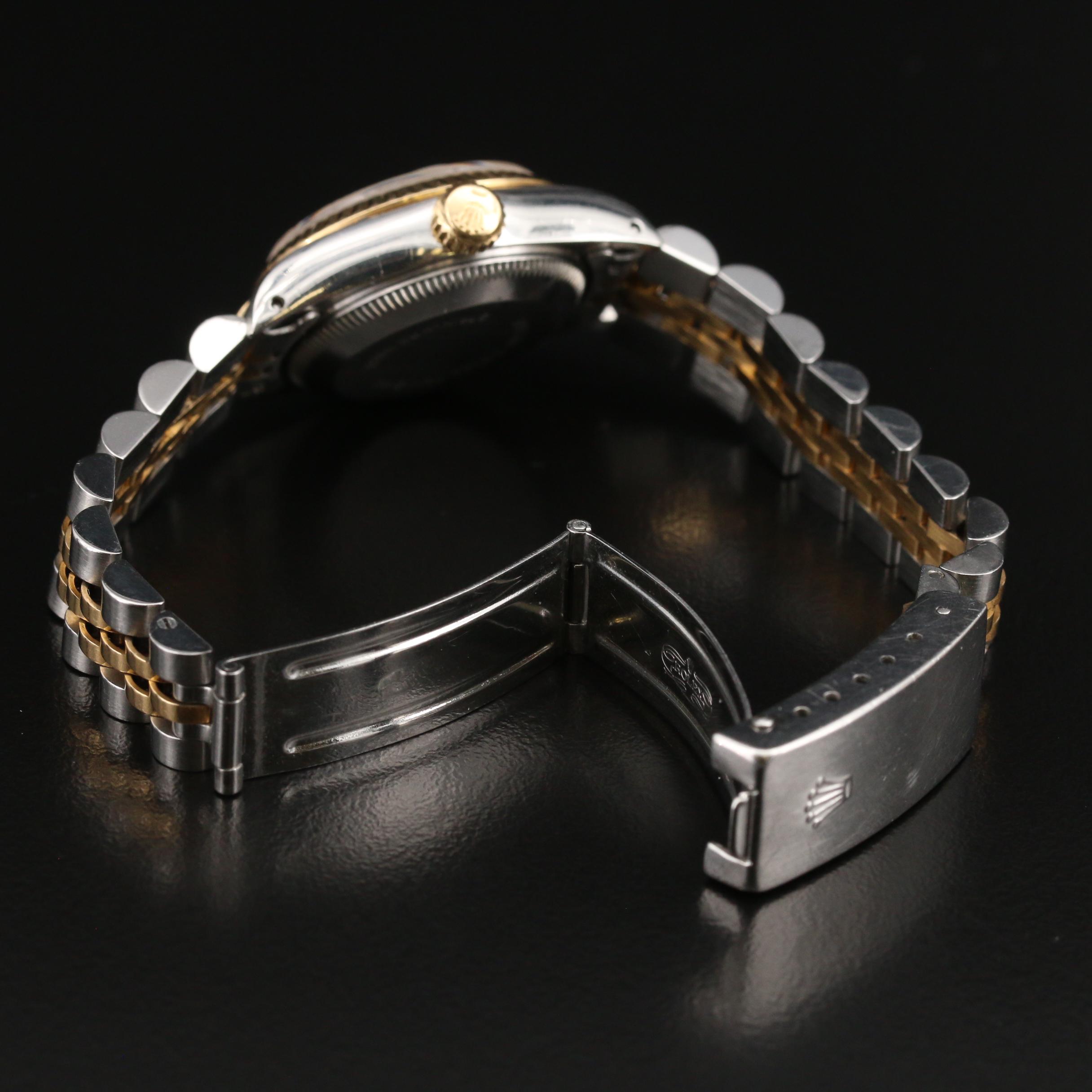 1984 Rolex Datejust Houndstooth Dial 18K Gold and Stainless Steel Watch