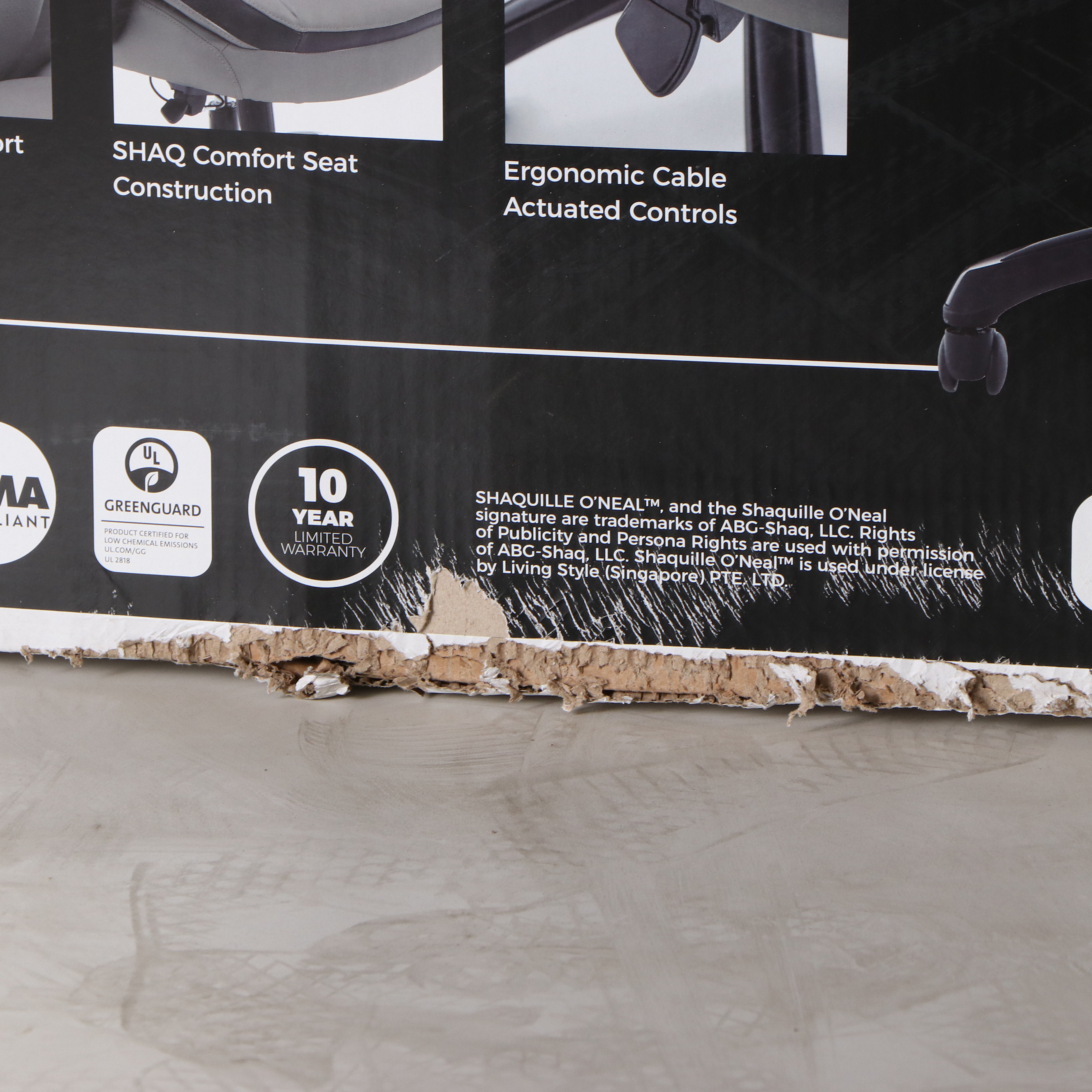 Shaquille O'Neal "Amphion" Grey Bonded Leather High-Back Executive Chair