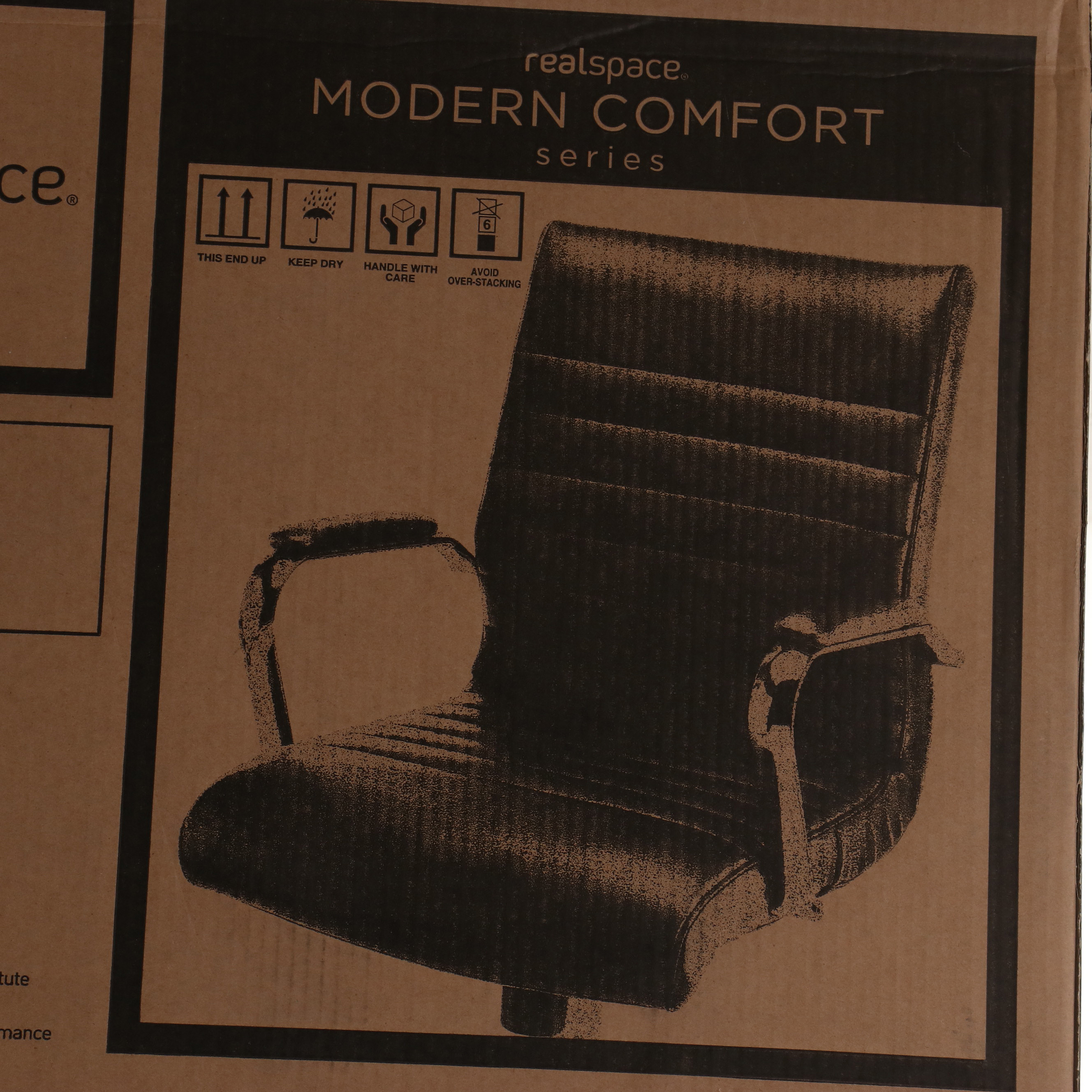 Realspace "Winsley" Modern Black Bonded Leather Mid-Back Manager's Chair