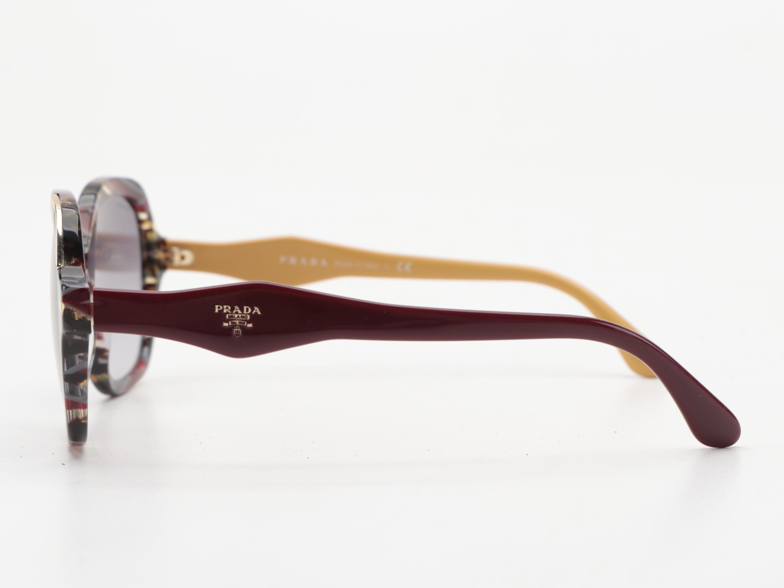 Prada SPR 07G Bordeaux Havana Sunglasses