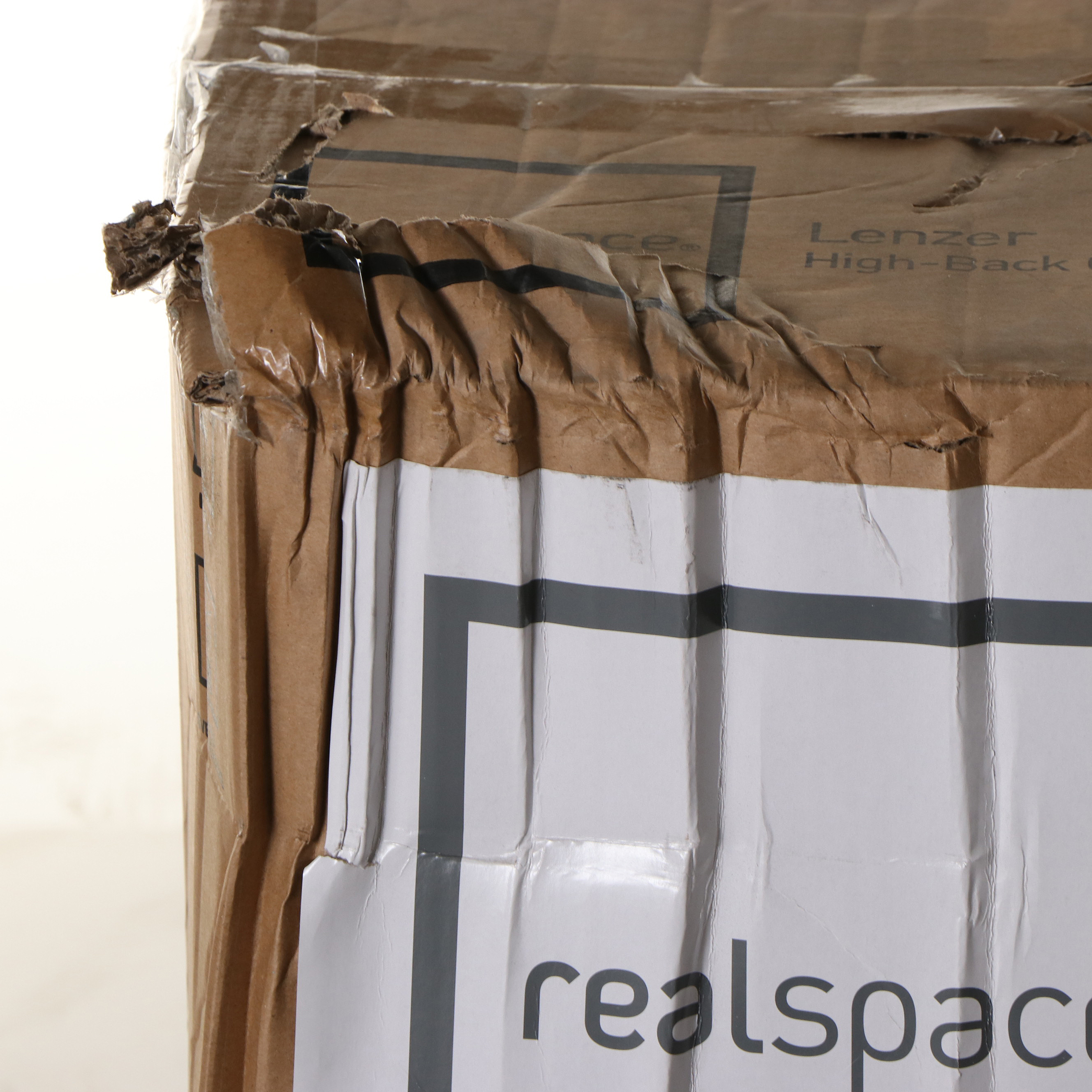 Realspace "Lenzer" Black Mesh High-Back Task Chair