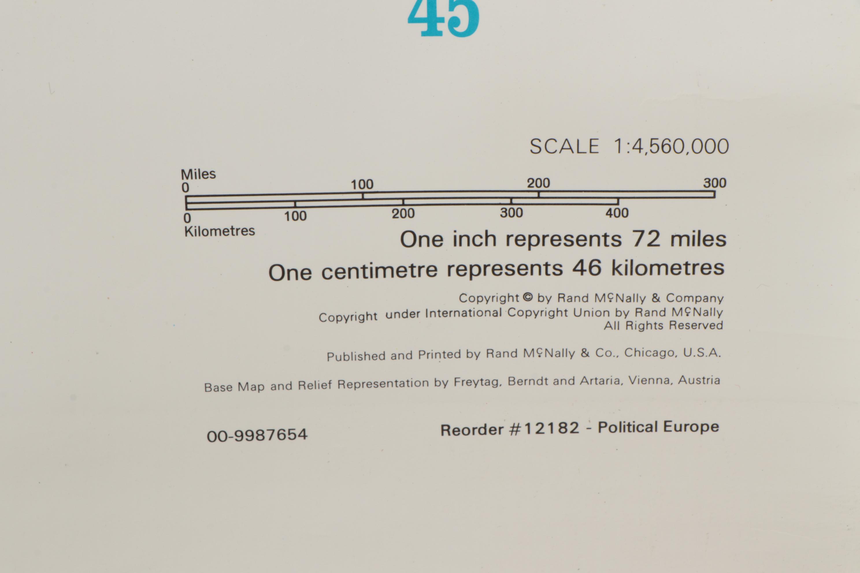 Rand McNally Pull Down Political Map of Europe